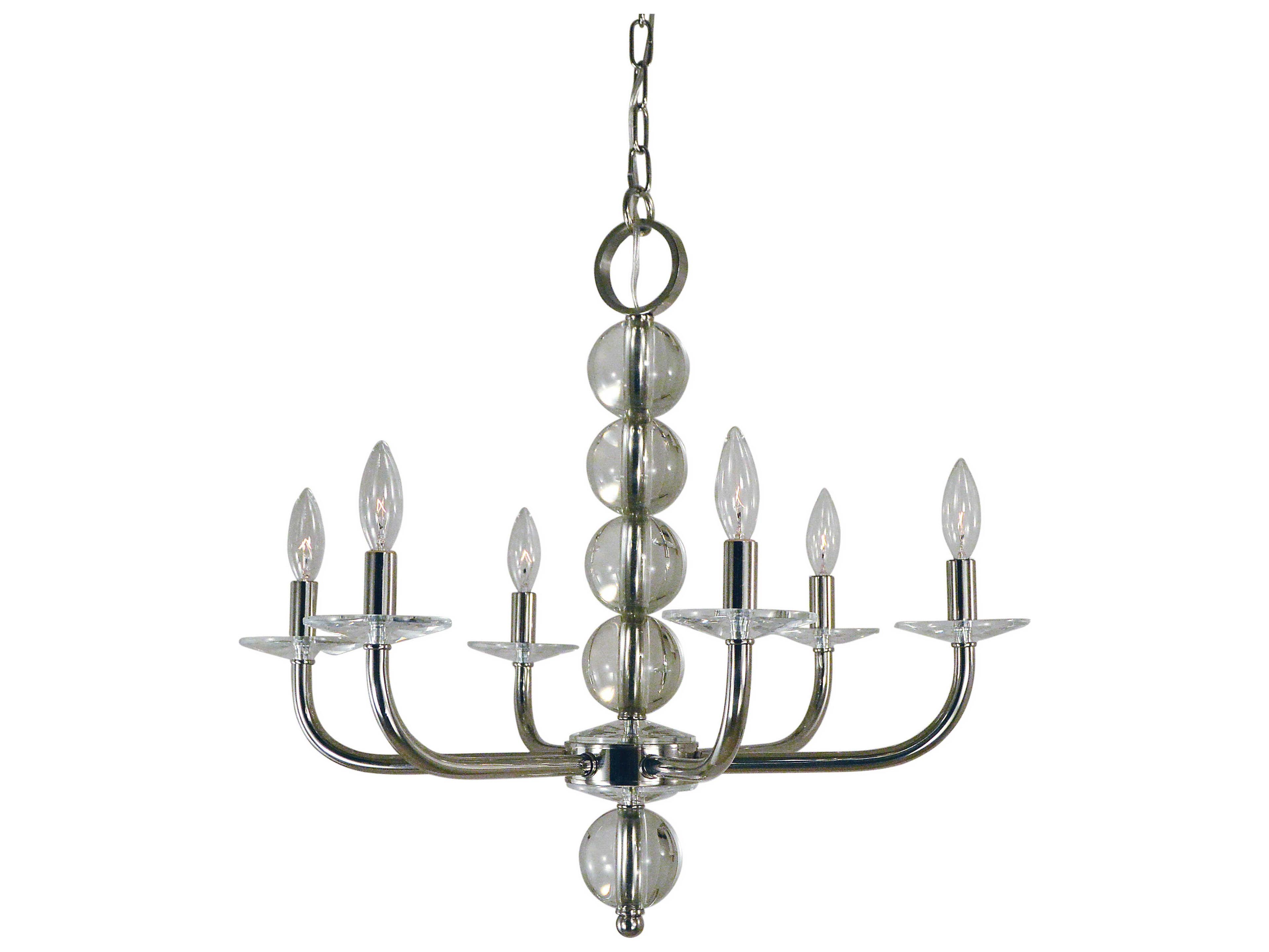 Framburg Glamour 6-Light Polished Nickel Chandelier