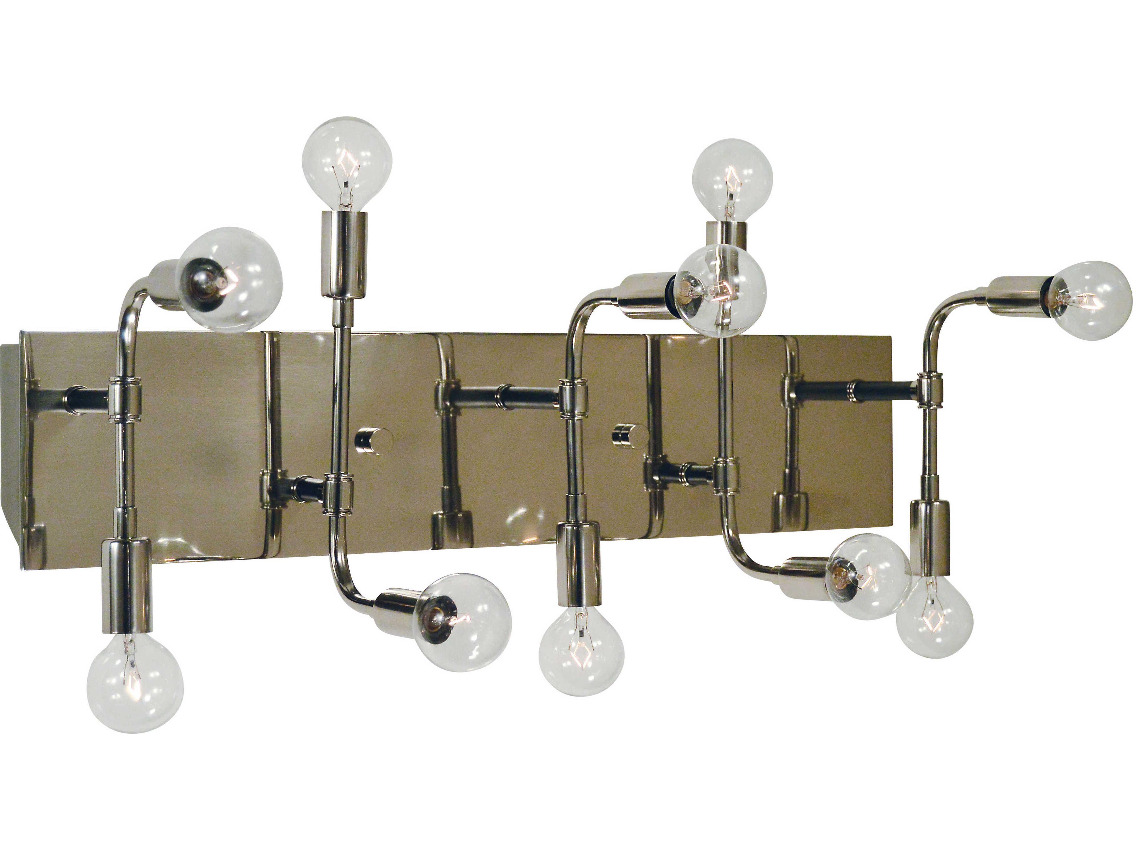 Framburg Fusion 10-Light Polished Nickel Matte Black Accents Vanity Light