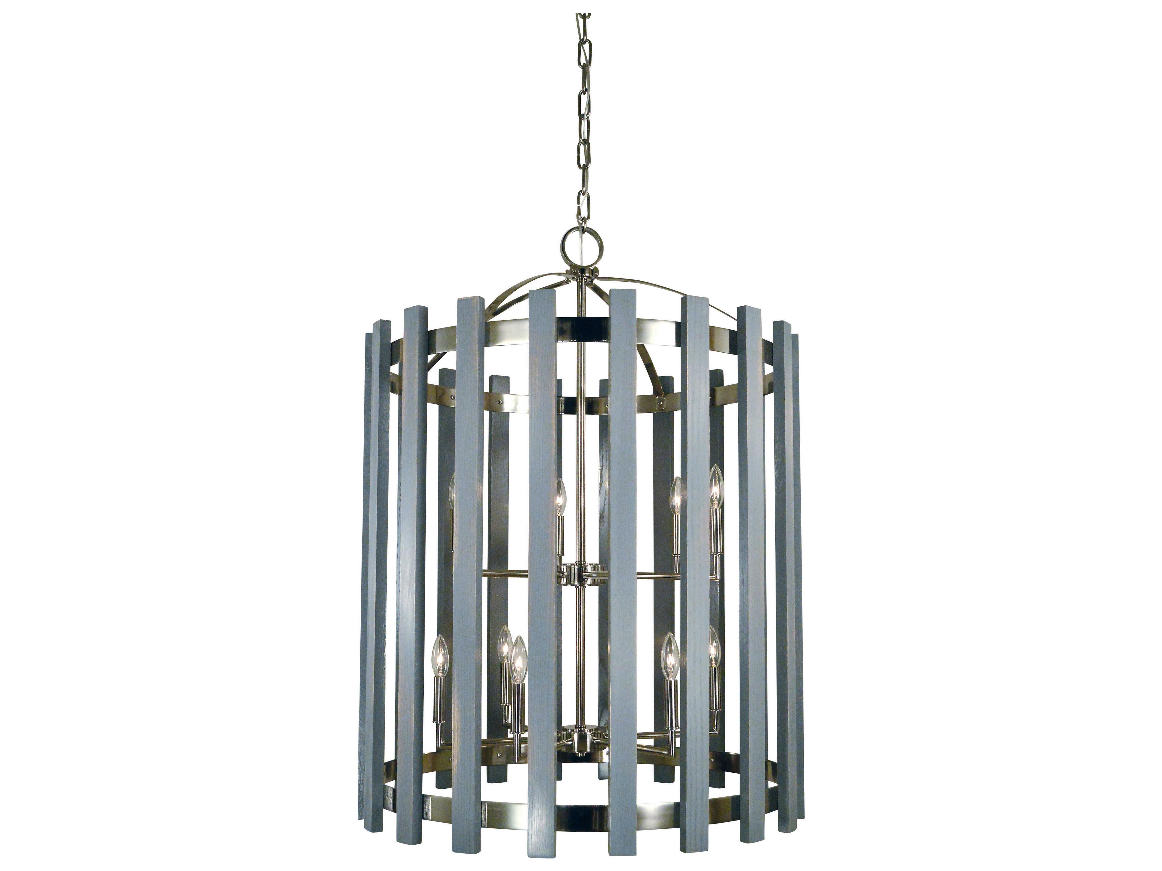 Framburg Arcadia 12-Light Polished Nickel Candelabra Cylinder Chandelier