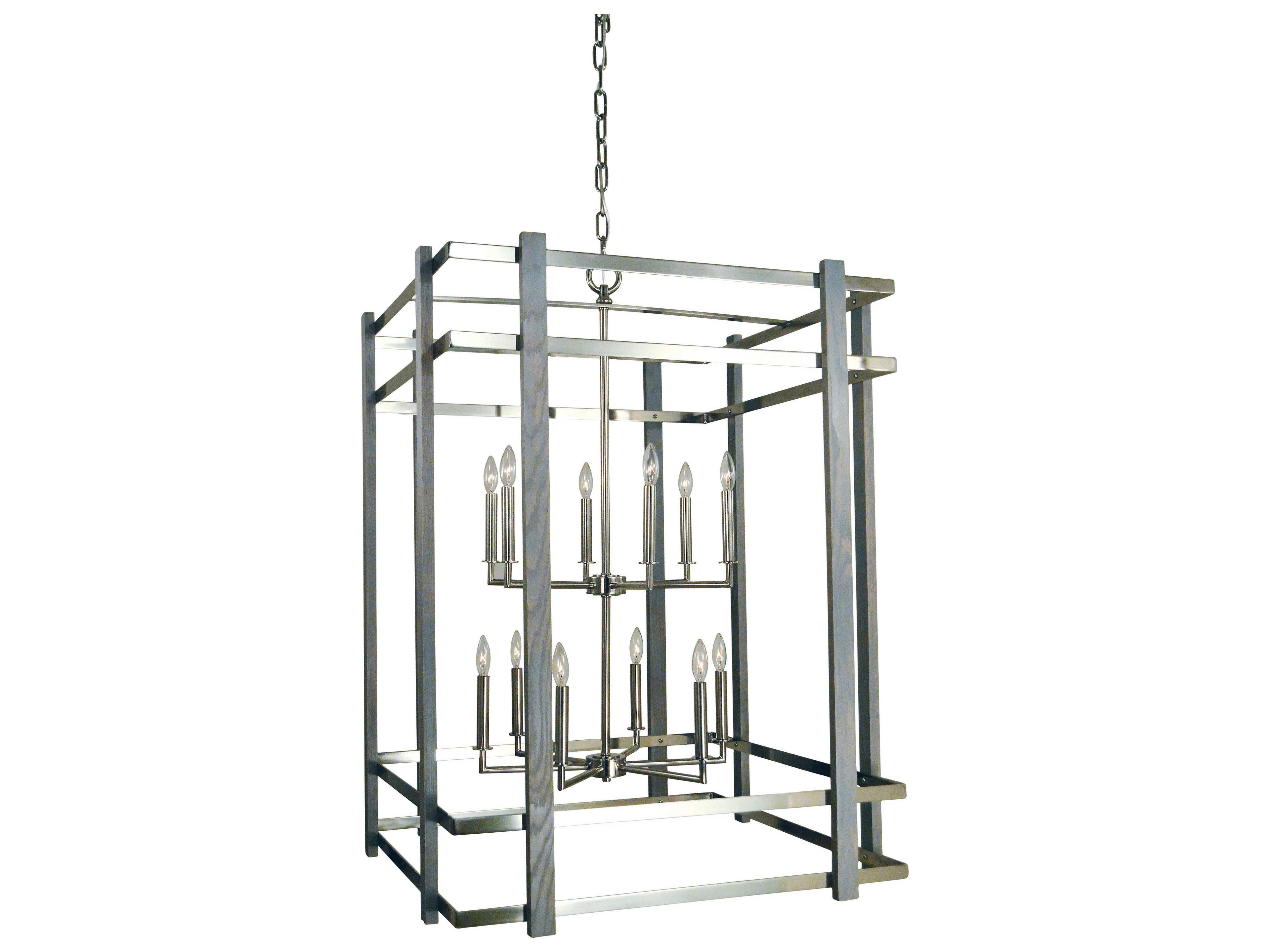 Framburg Arcadia 12-Light Polished Nickel Candelabra Tiered Chandelier