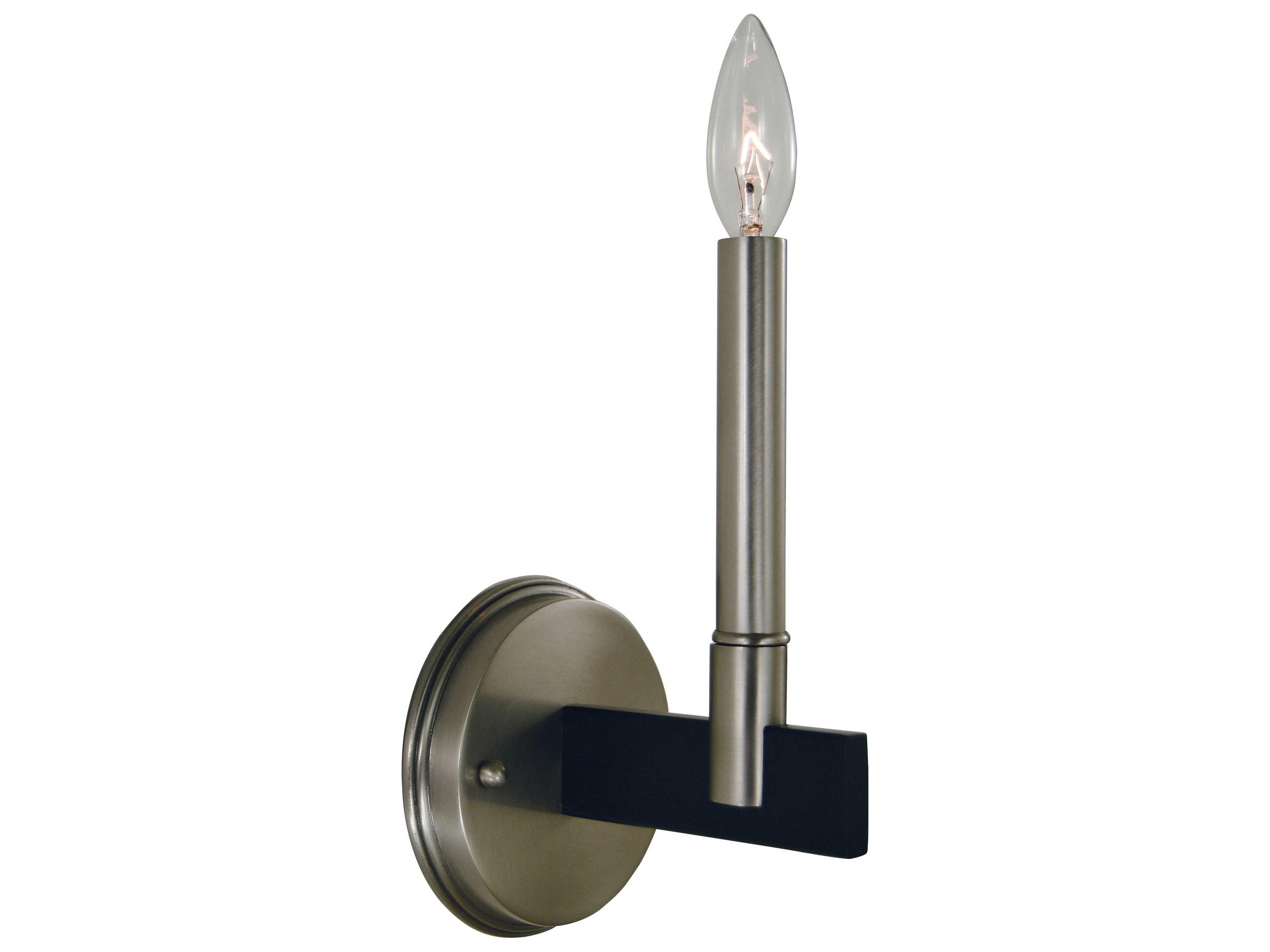 Framburg Jessica 1-Light Brushed Nickel Matte Black Wall Sconce