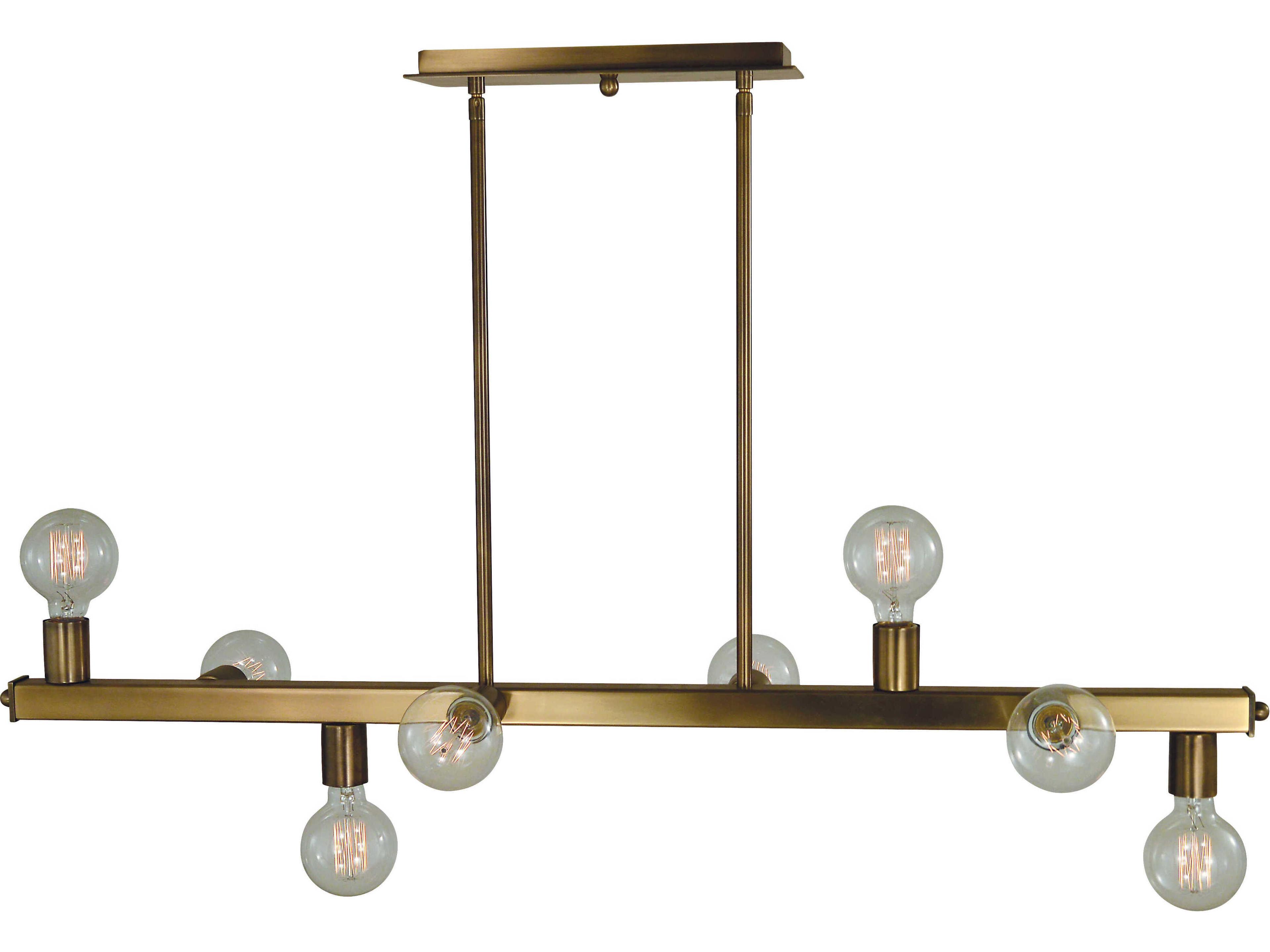 Framburg Heloise 8-Light Antique Brass Linear Island Pendant