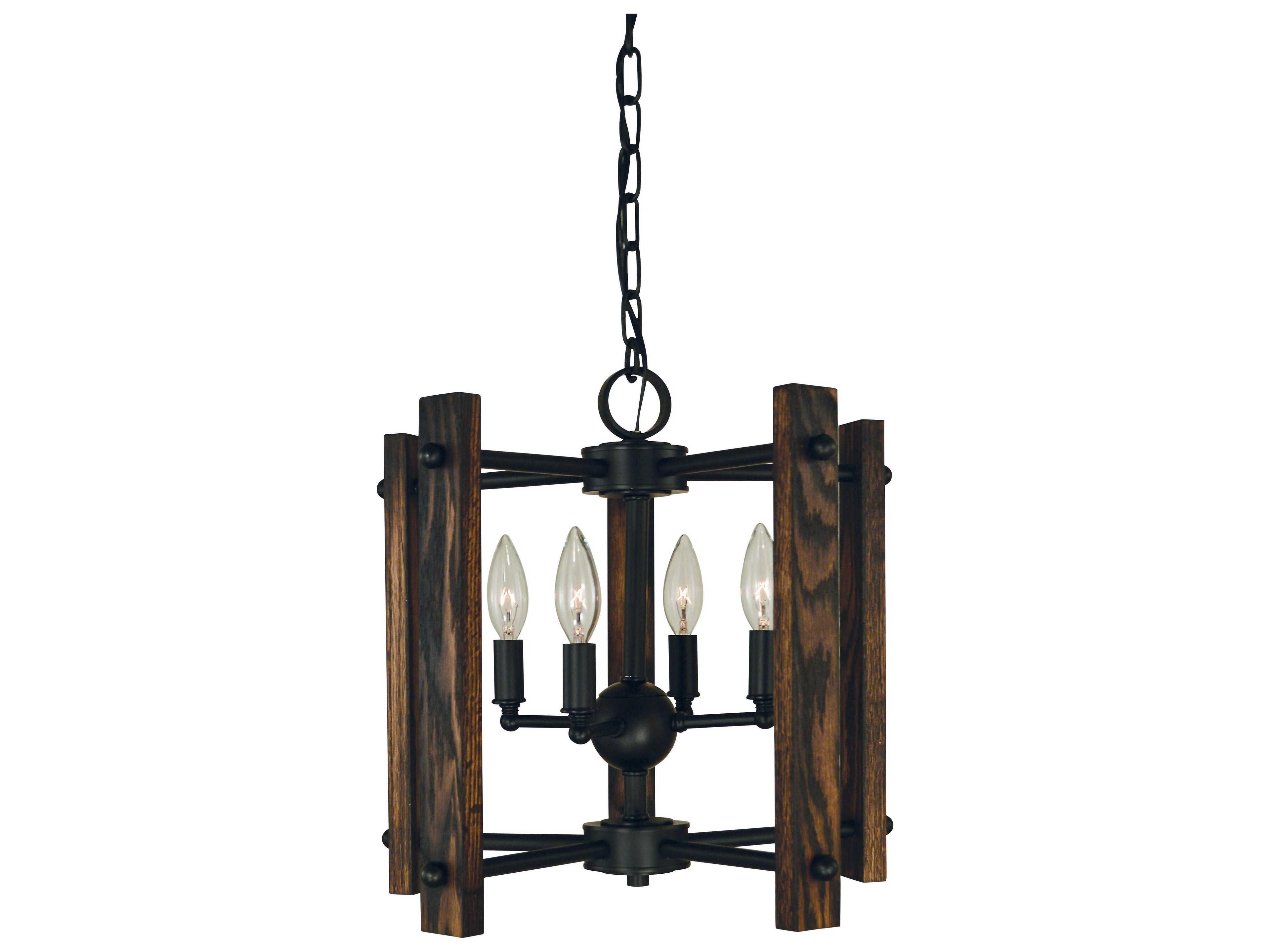 Framburg Modern Farmhouse 4-Light Matte Black Candelabra Chandelier