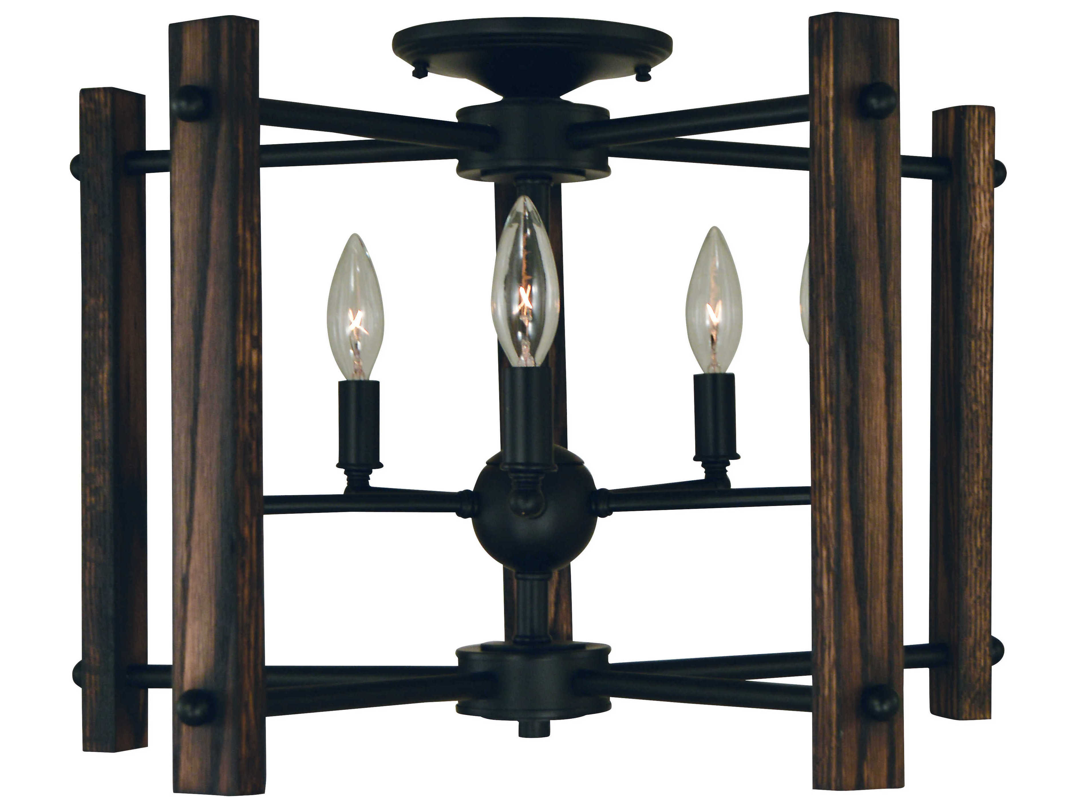 Framburg Modern Farmhouse 5-Light Matte Black Semi Flush Mount