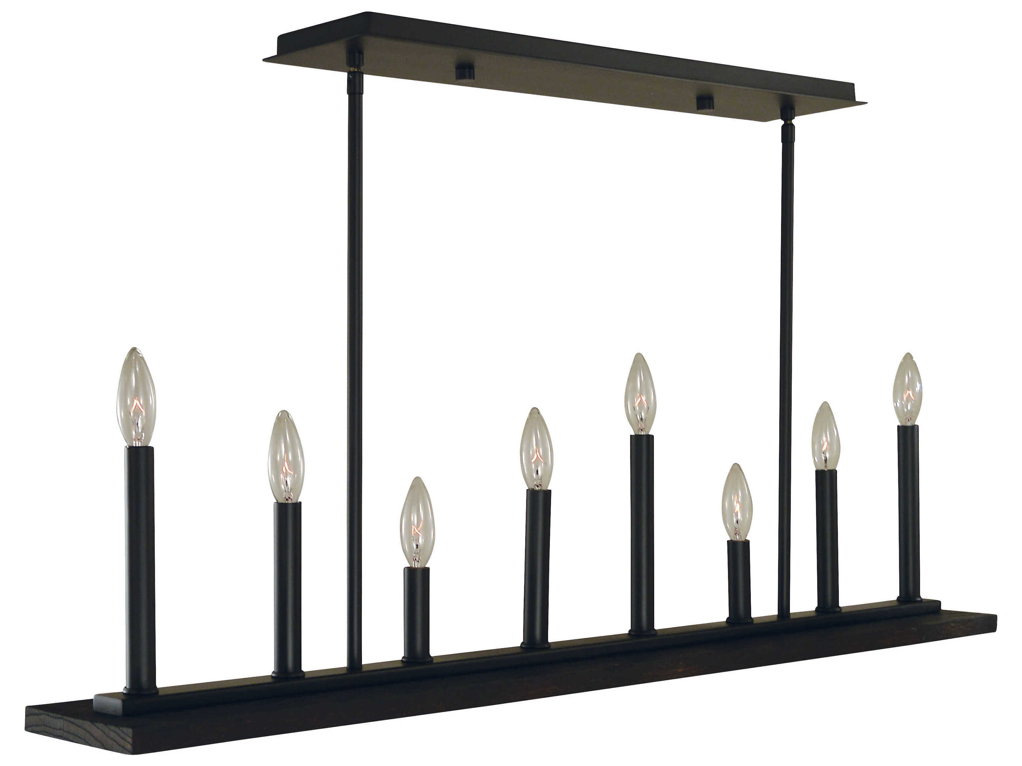 Framburg Industria 8-Light Matte Black Island Pendant