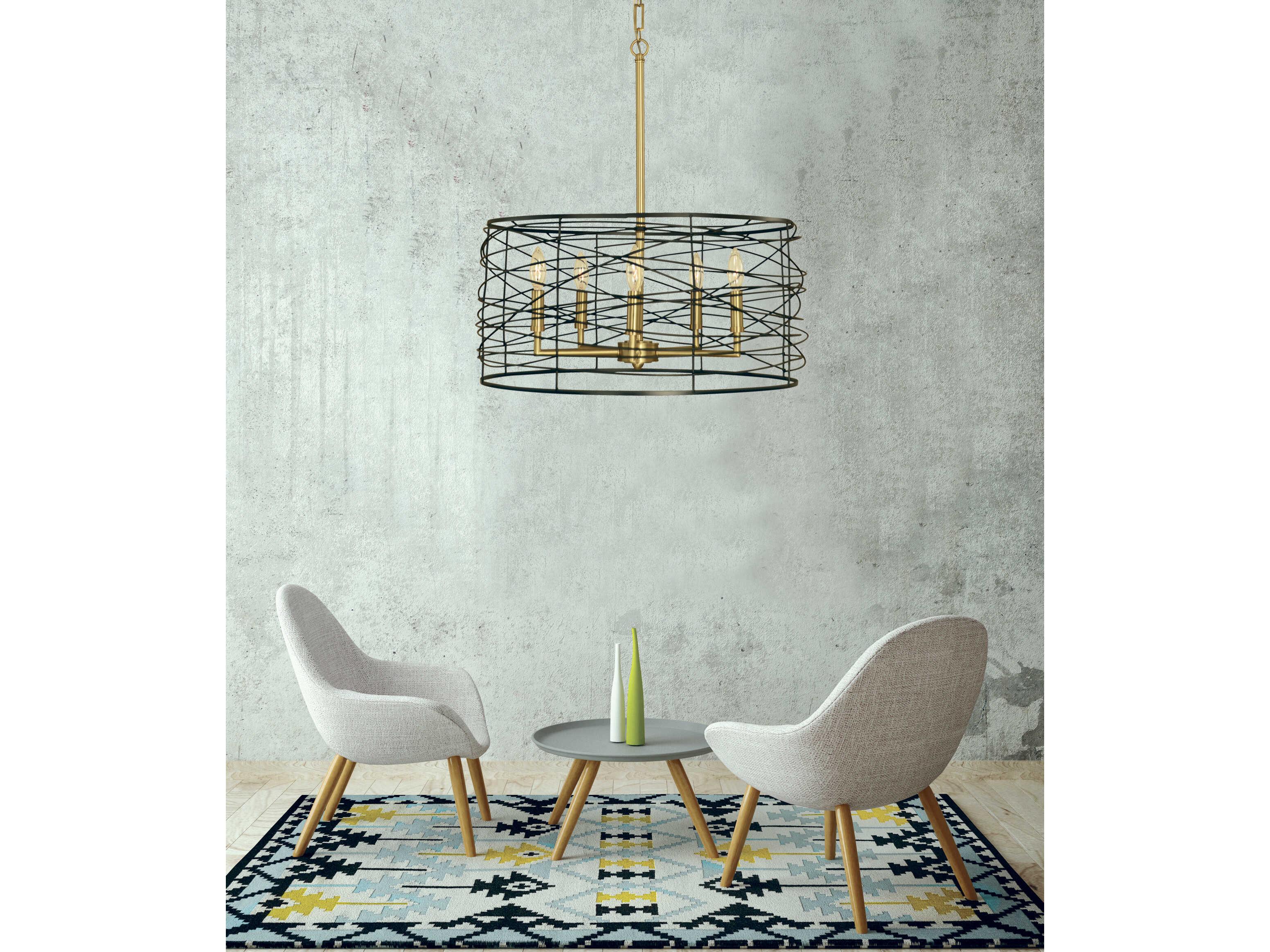 Framburg Boca 5-Light Candelabra Drum Chandelier