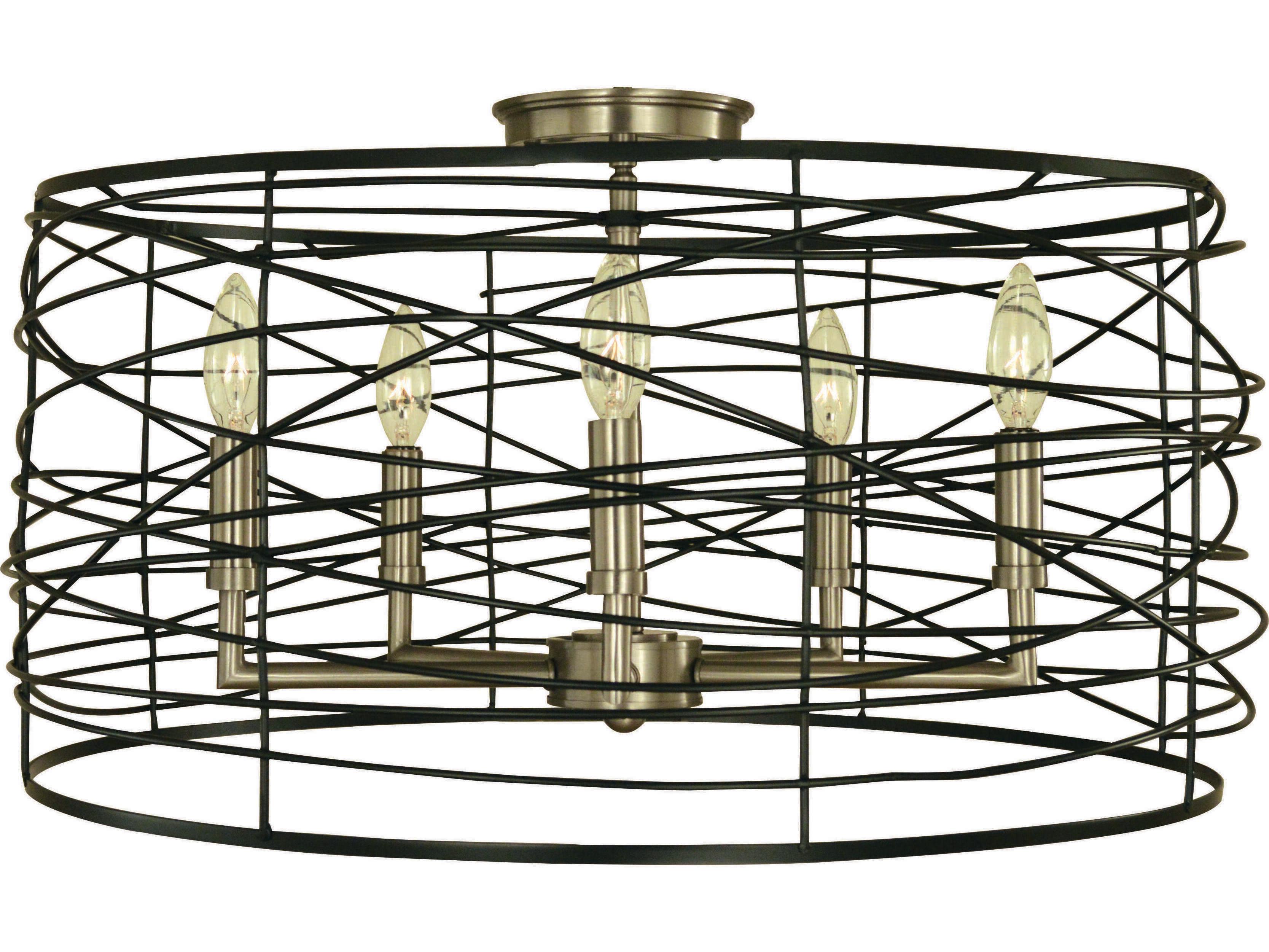 Framburg Boca 5-Light Drum Semi Flush Mount