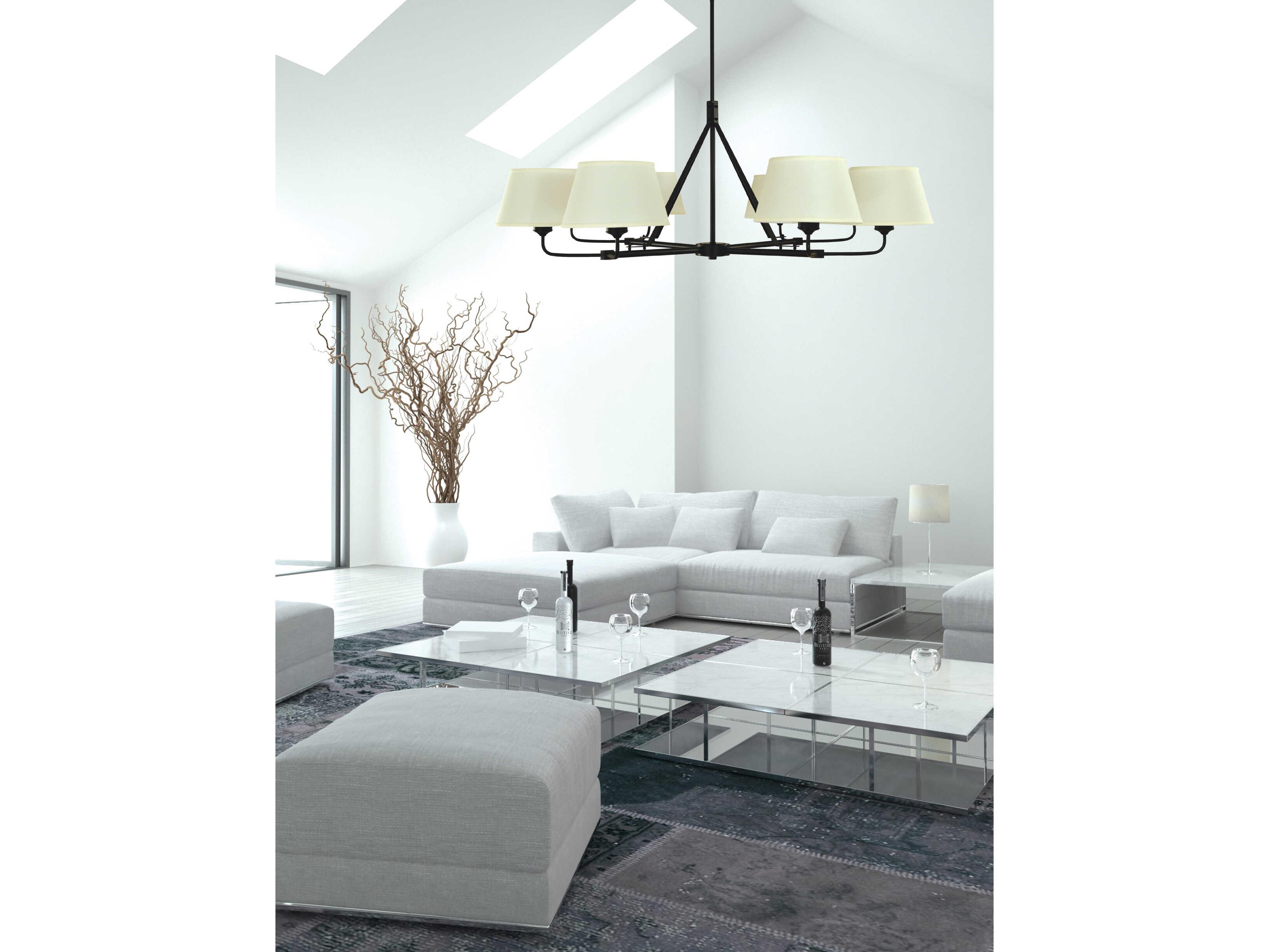Framburg Milford 8-Light Matte Black Empire Chandelier