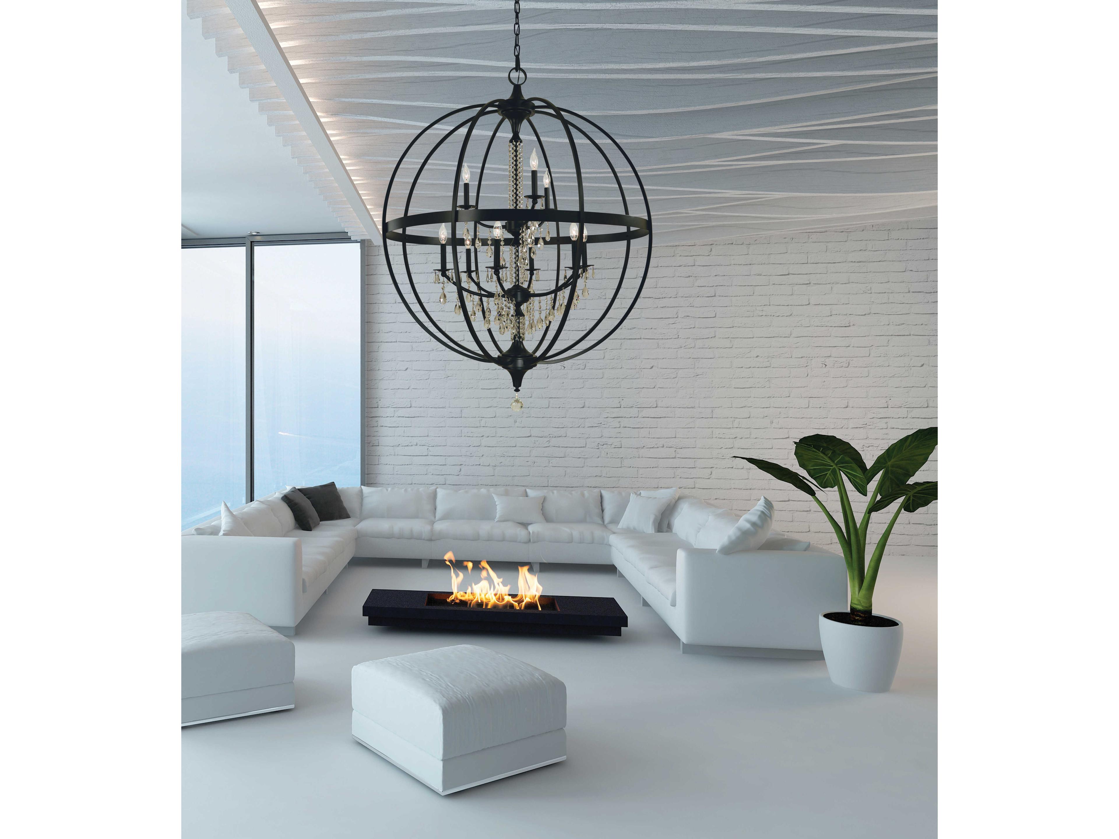 Framburg Olivia 9-Light Crystal Candelabra Chandelier