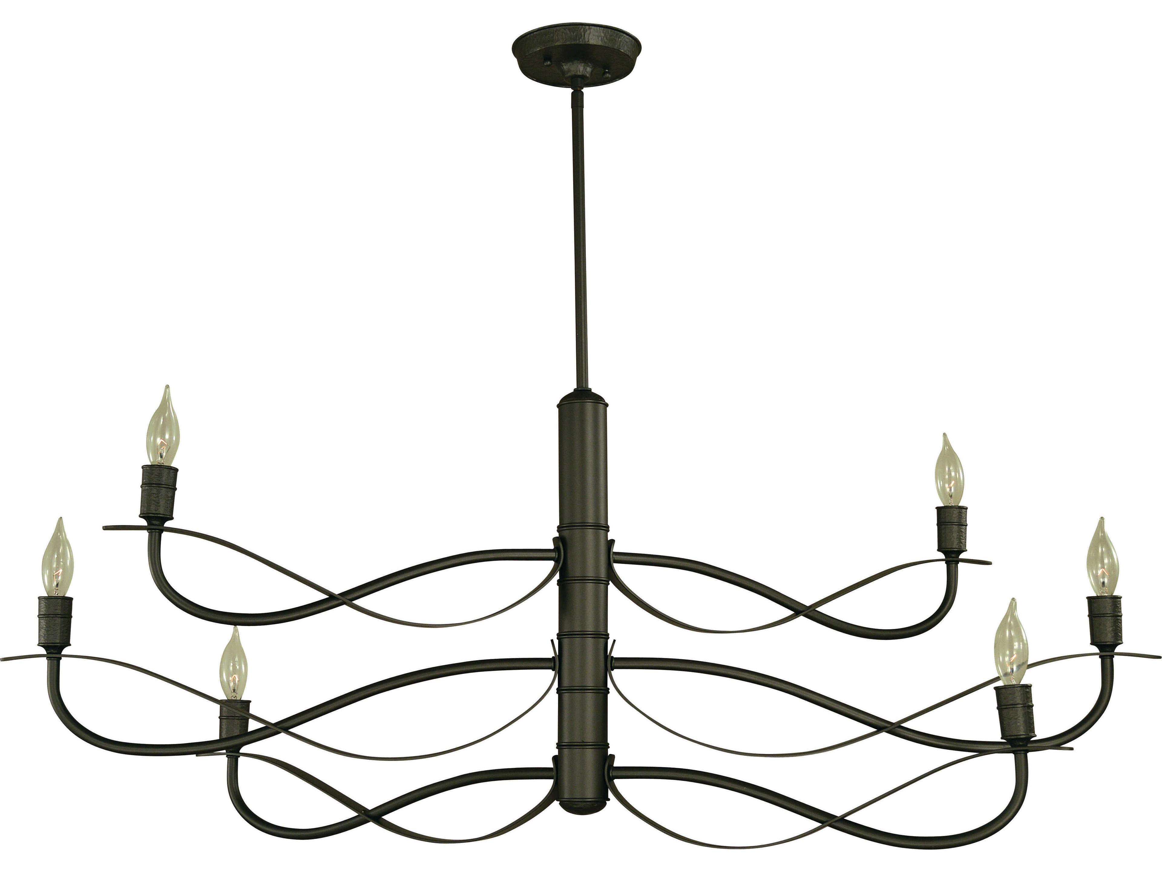 Framburg Telluride 6-Light Iron Gray Linear Island Pendant