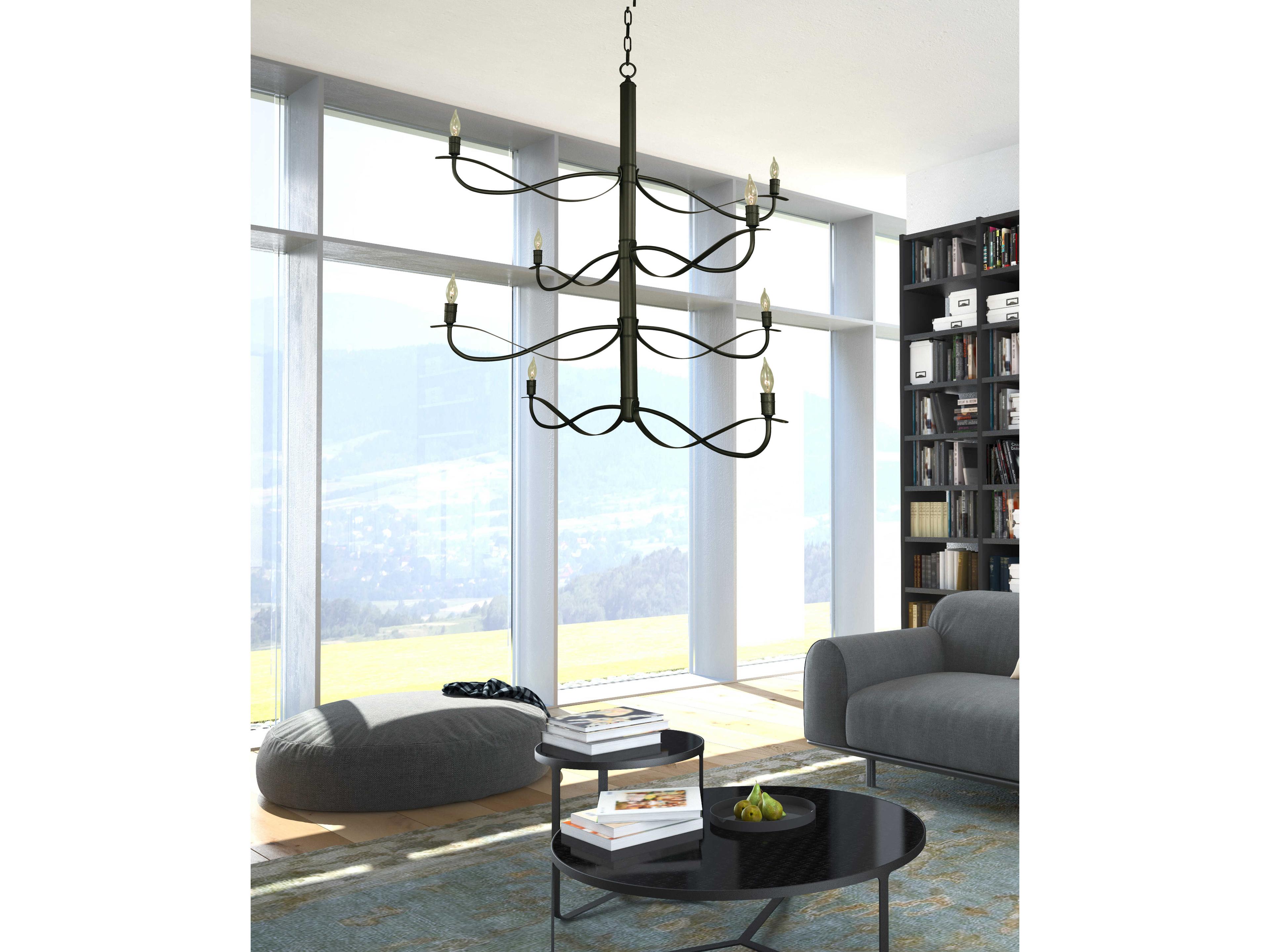 Framburg Telluride 8-Light Iron Gray Candelabra Chandelier