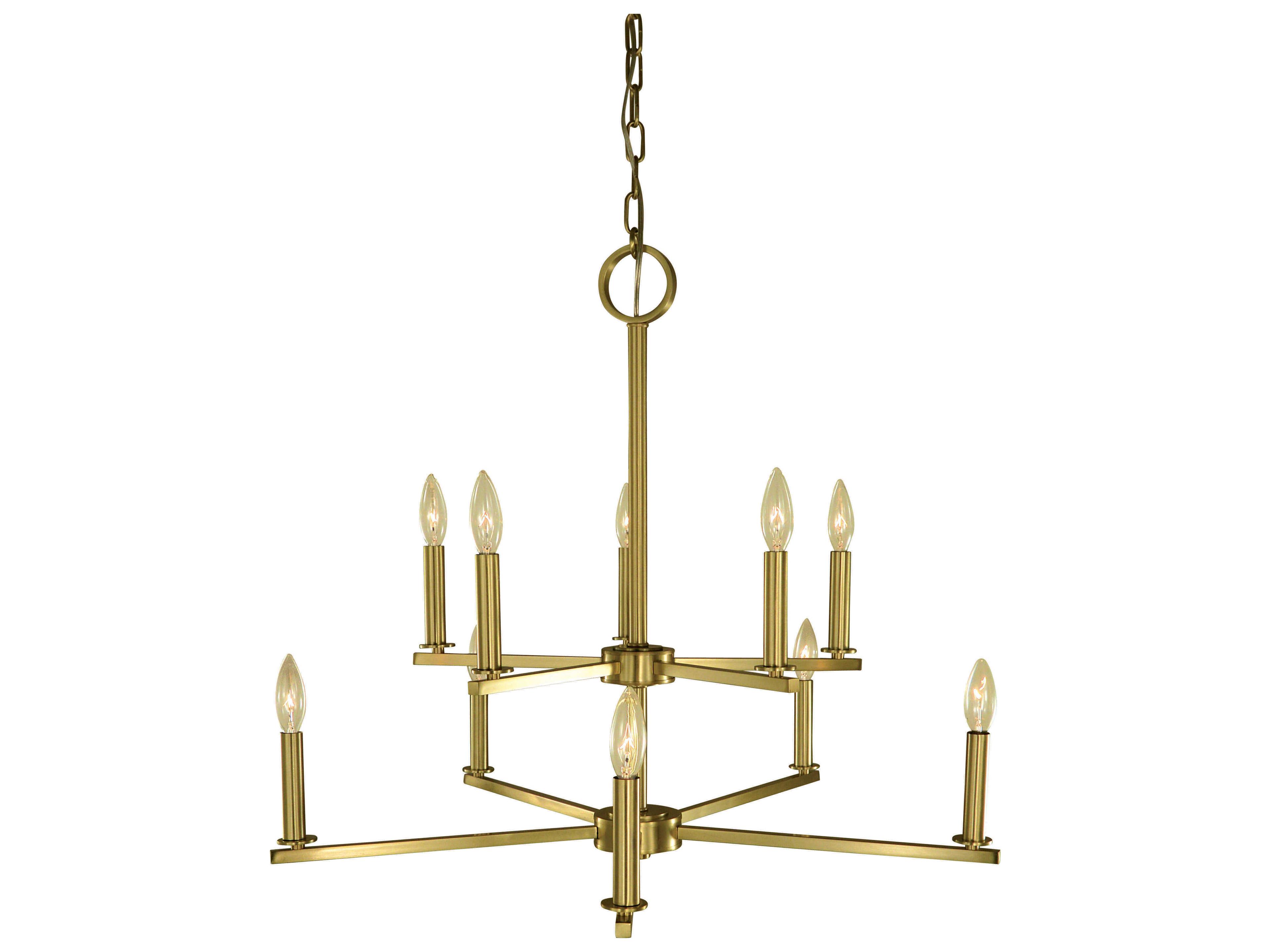 Framburg Evelyn 10-Light Brushed Brass Candelabra Chandelier