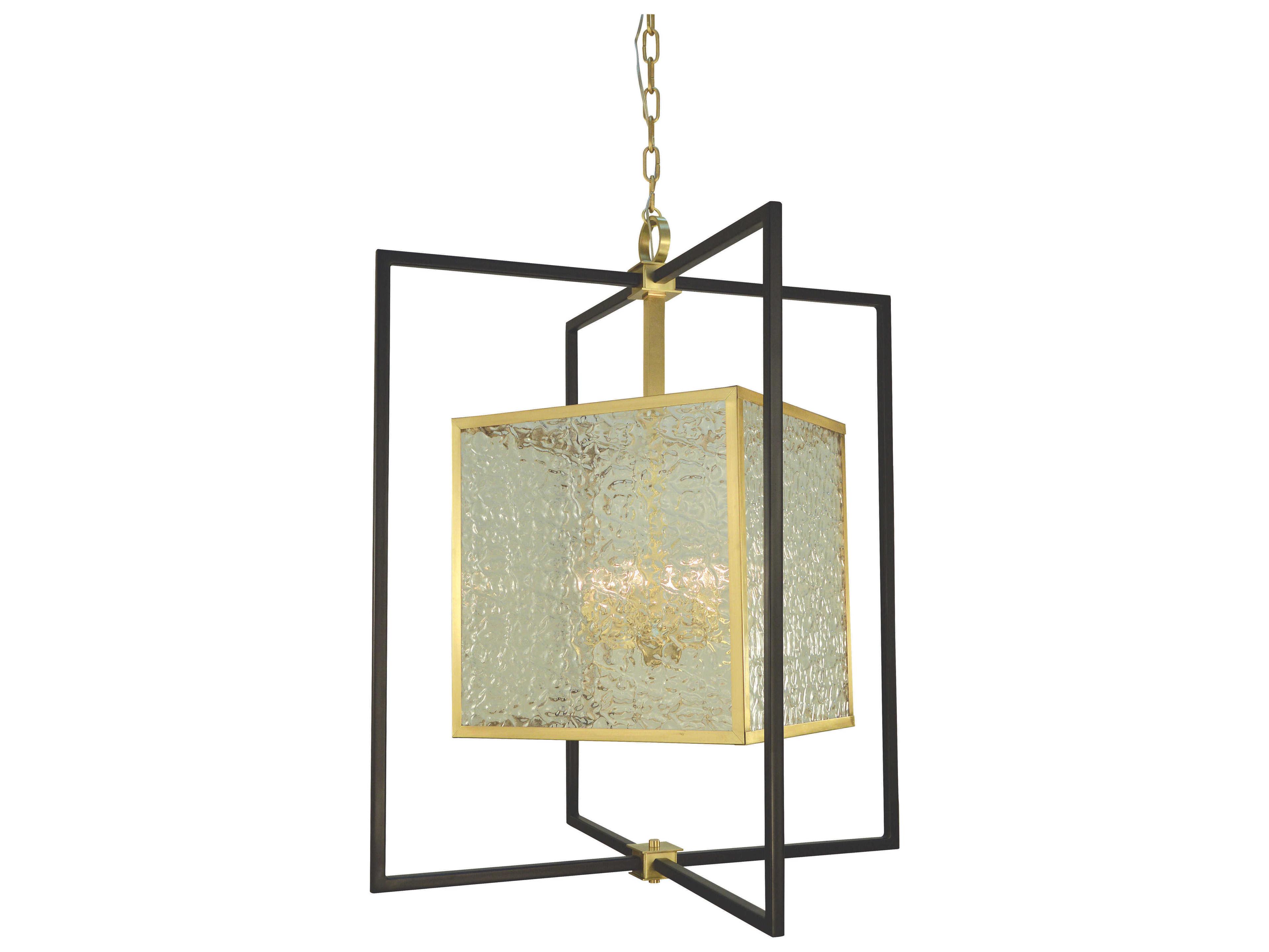 Framburg Avery 6-Light Brushed Brass Matte Black Pendant