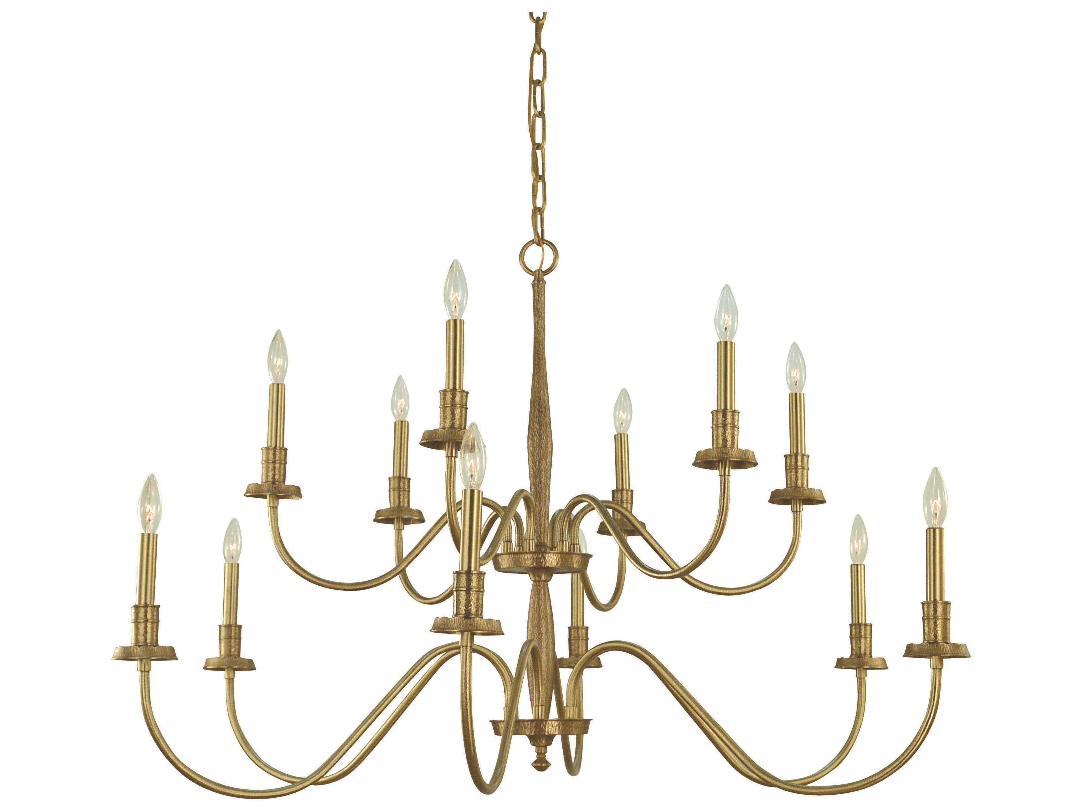 Framburg Matera 12-Light Brushed Brass Candelabra Chandelier