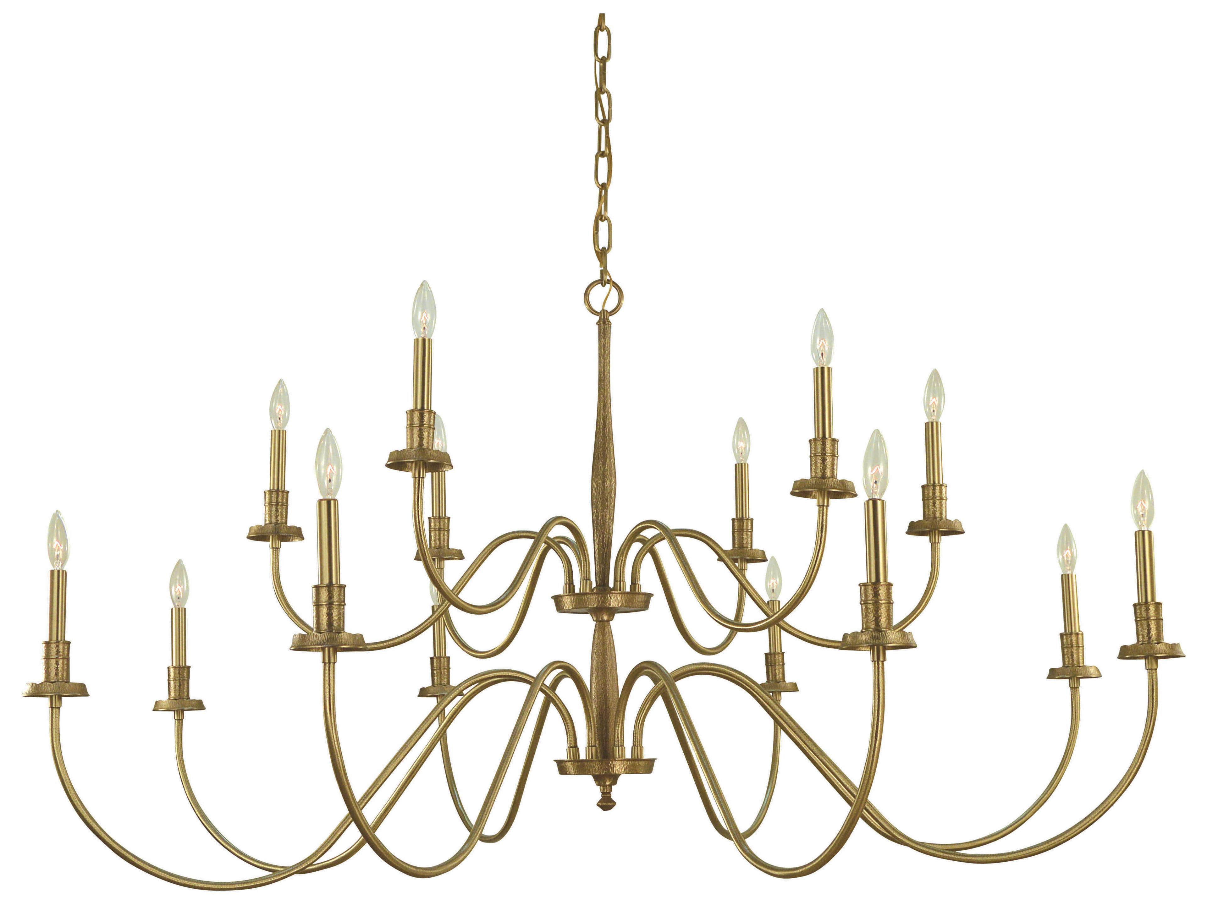 Framburg Matera 14-Light Brushed Brass Candelabra Chandelier