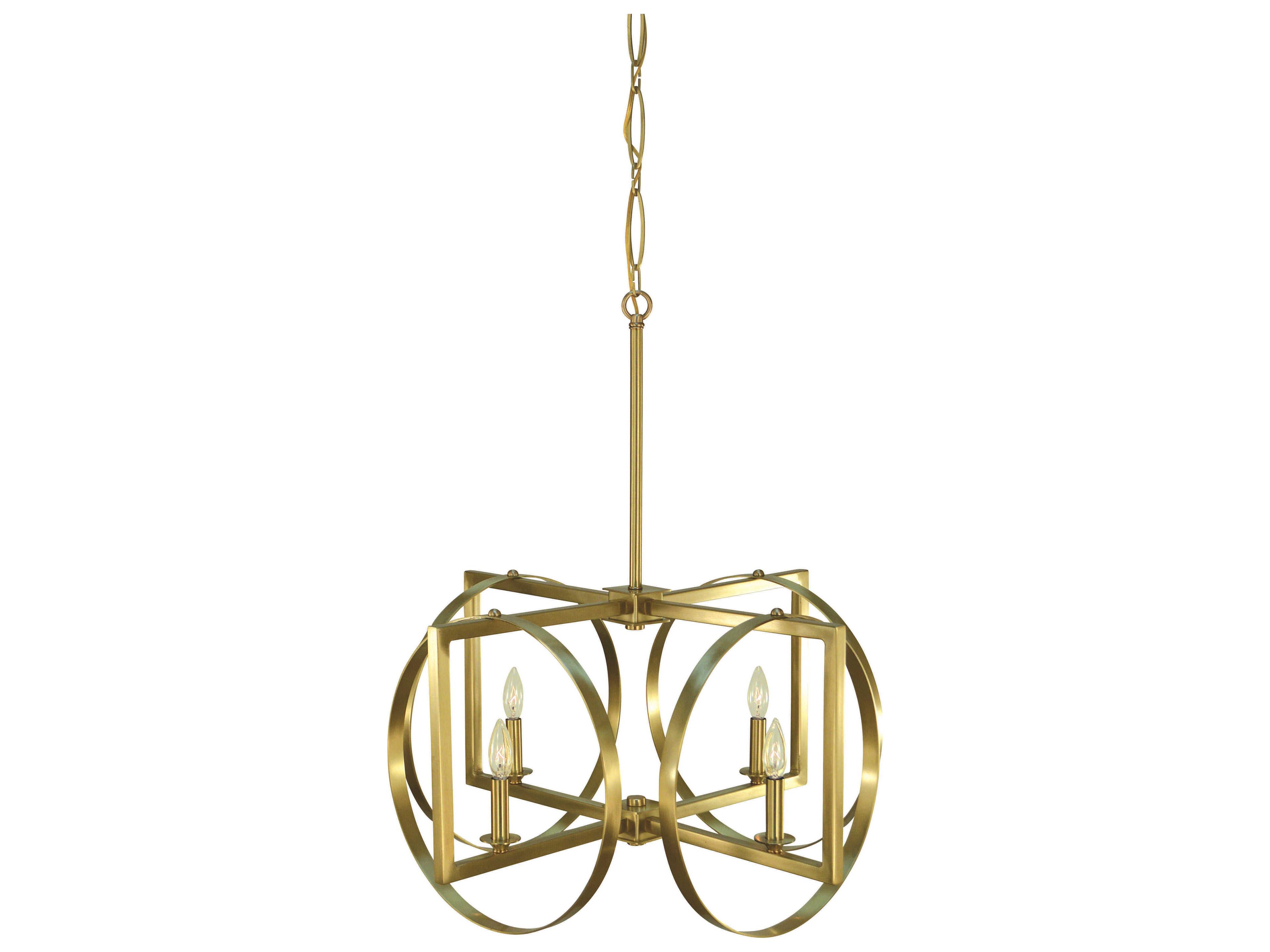 Framburg Olivia 4-Light Brushed Brass Geometric Pendant