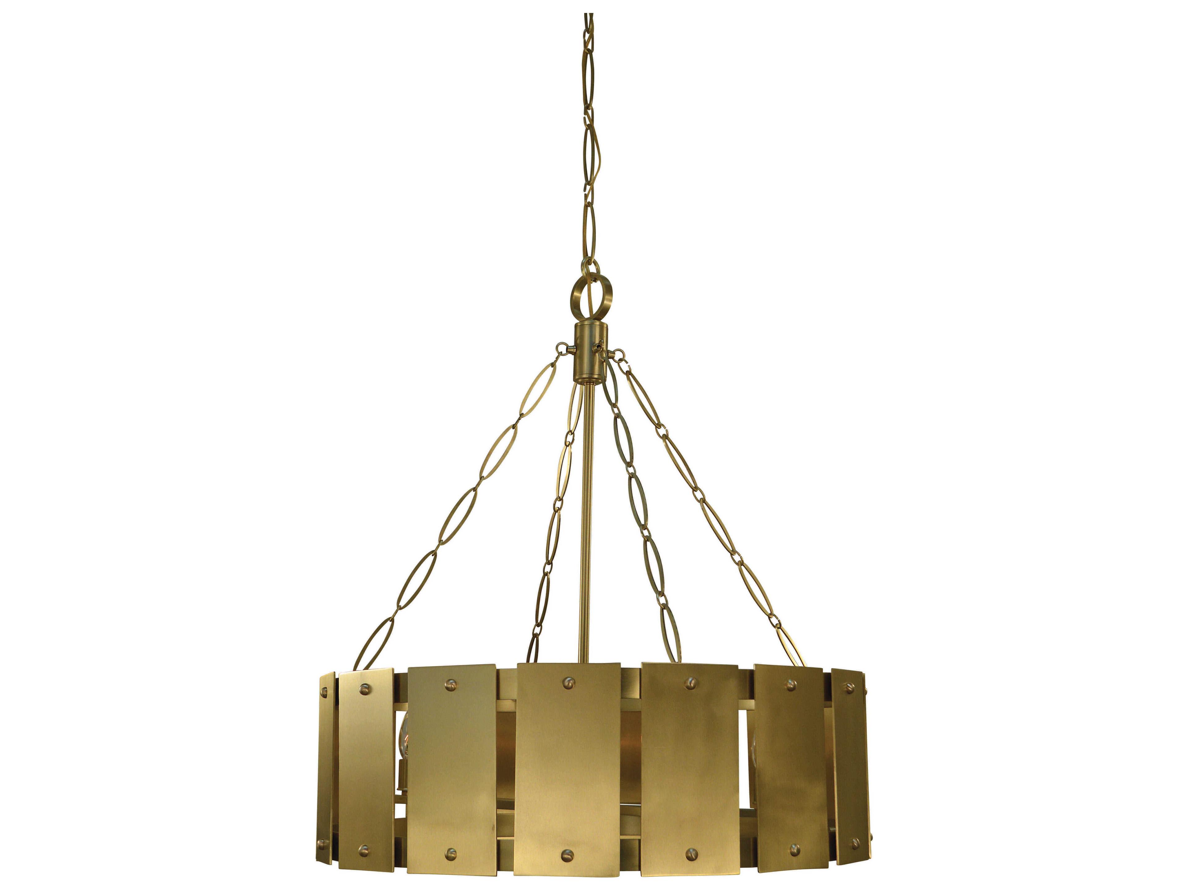 Framburg Barrington 8-Light Brushed Brass Drum Pendant