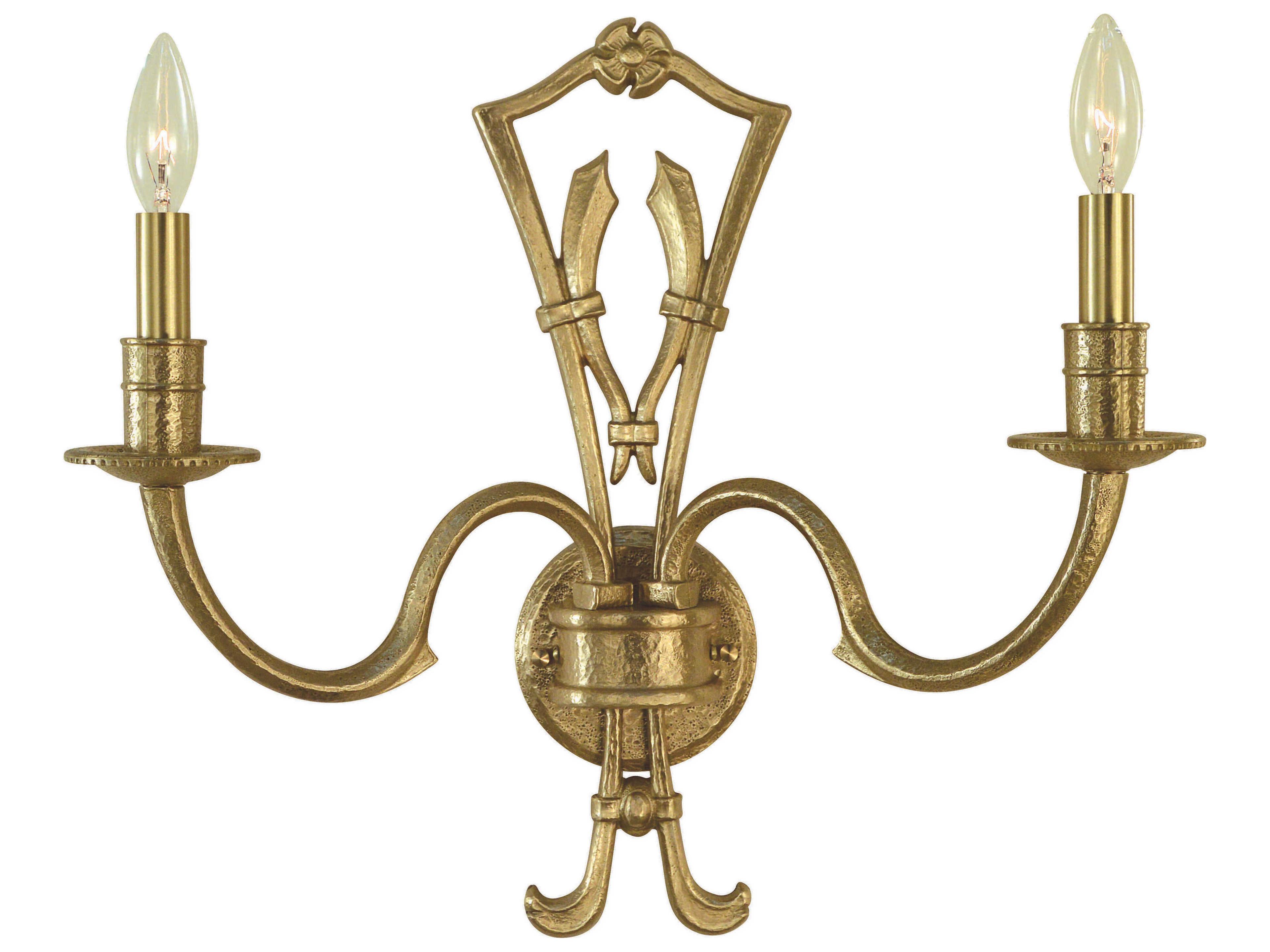 Framburg Matera 2-Light Brushed Brass Bronze Traditional Wall Sconce