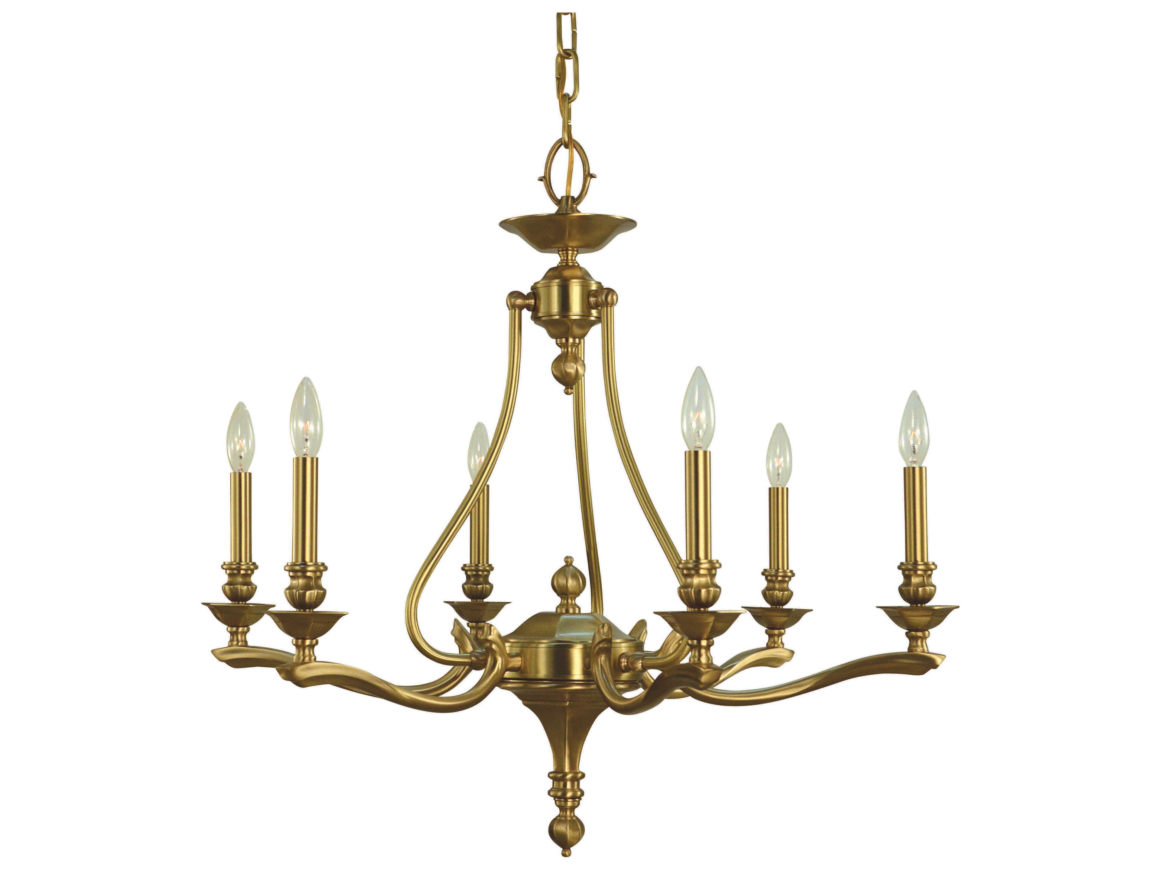 Framburg Fin De Siecle 6-Light Brushed Brass Traditional Candelabra Chandelier