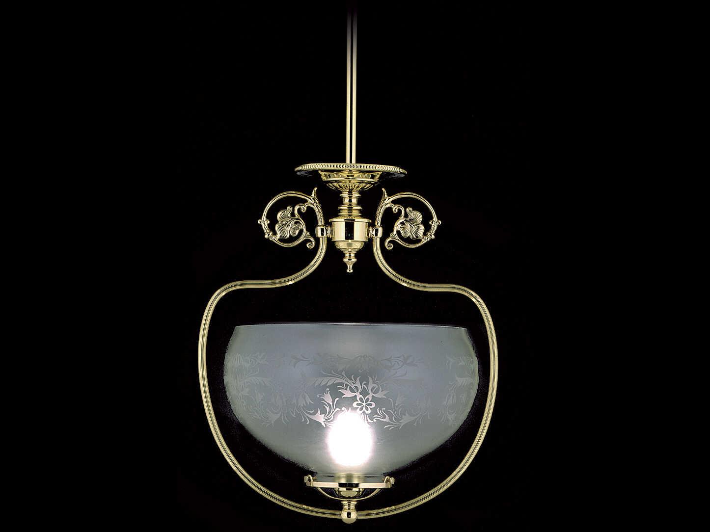 Framburg Chancery 1-Light Polished Brass Glass Bowl Pendant
