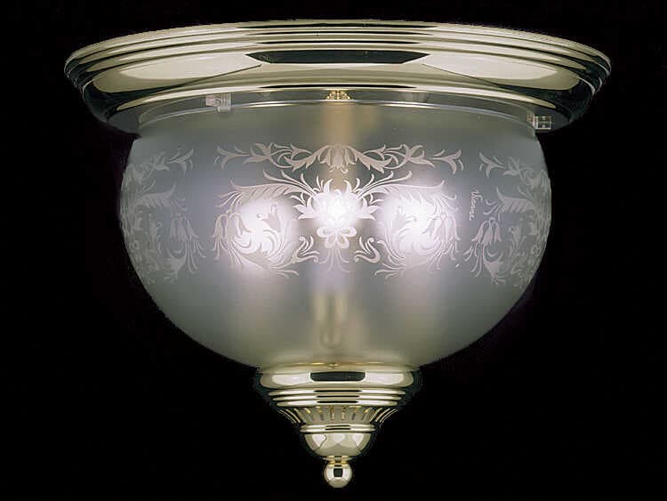 Framburg Chancery 3-Light Polished Brass Glass Bowl Flush Mount
