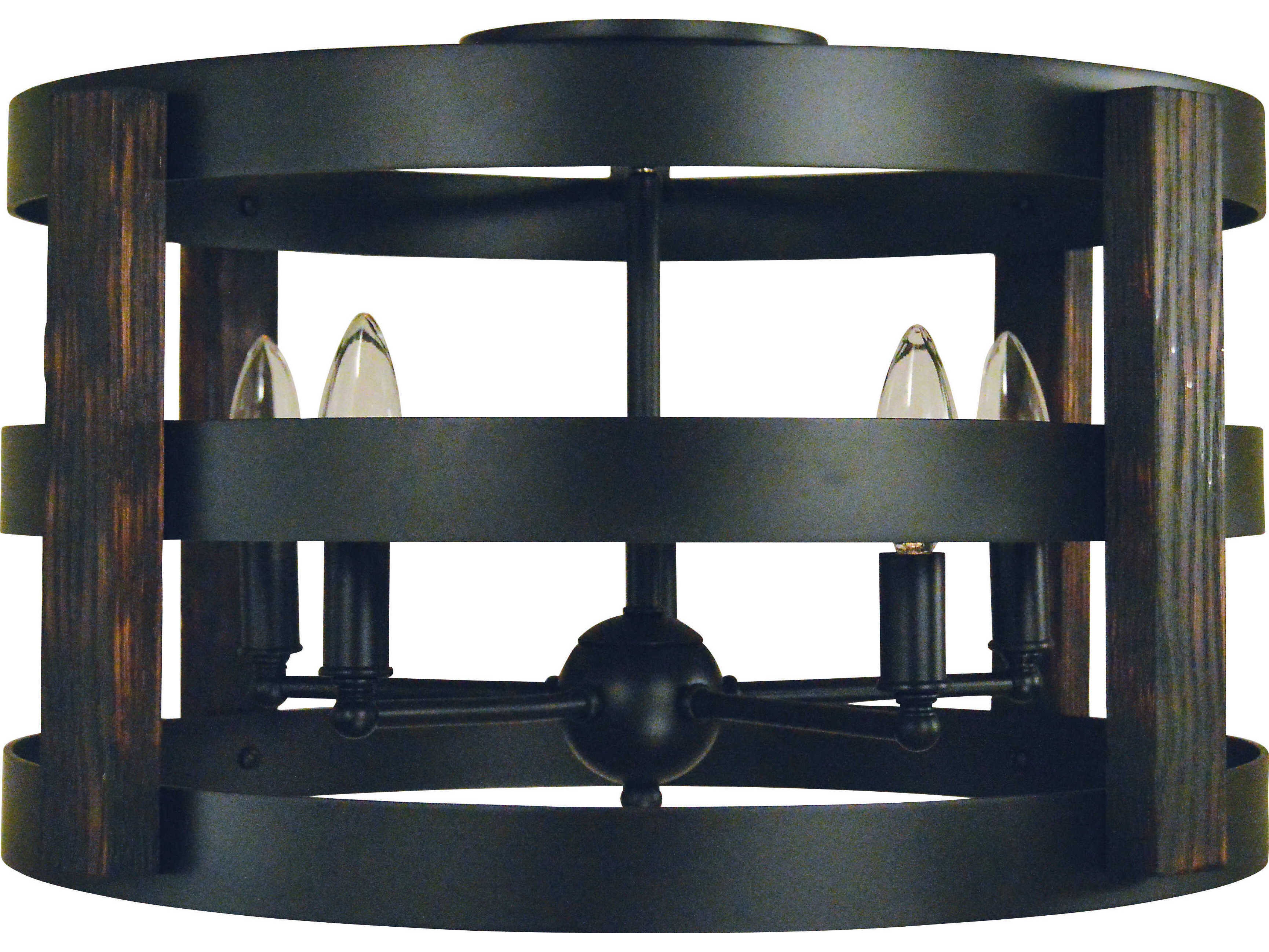 Framburg Homestead 5-Light Matte Black Drum Flush Mount