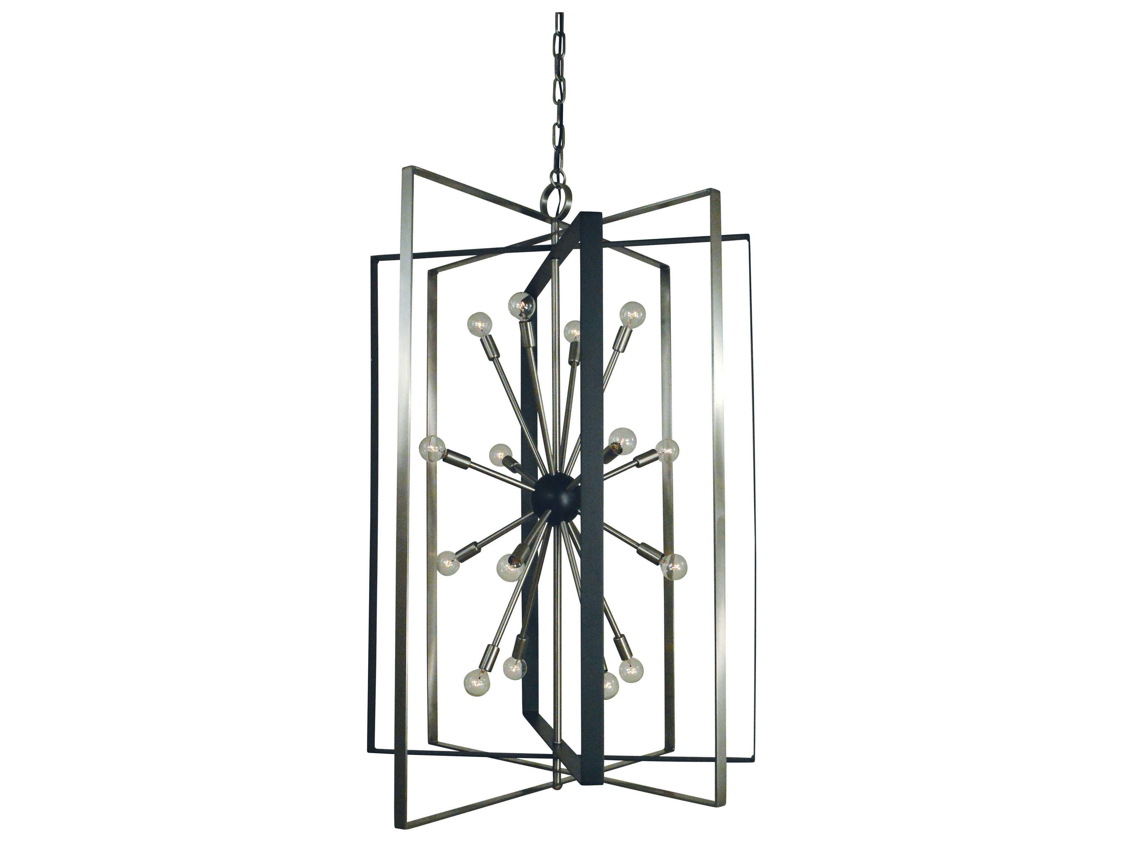 Framburg Interstellar 16-Light Brushed Nickel Matte Black Sputnik Pendant