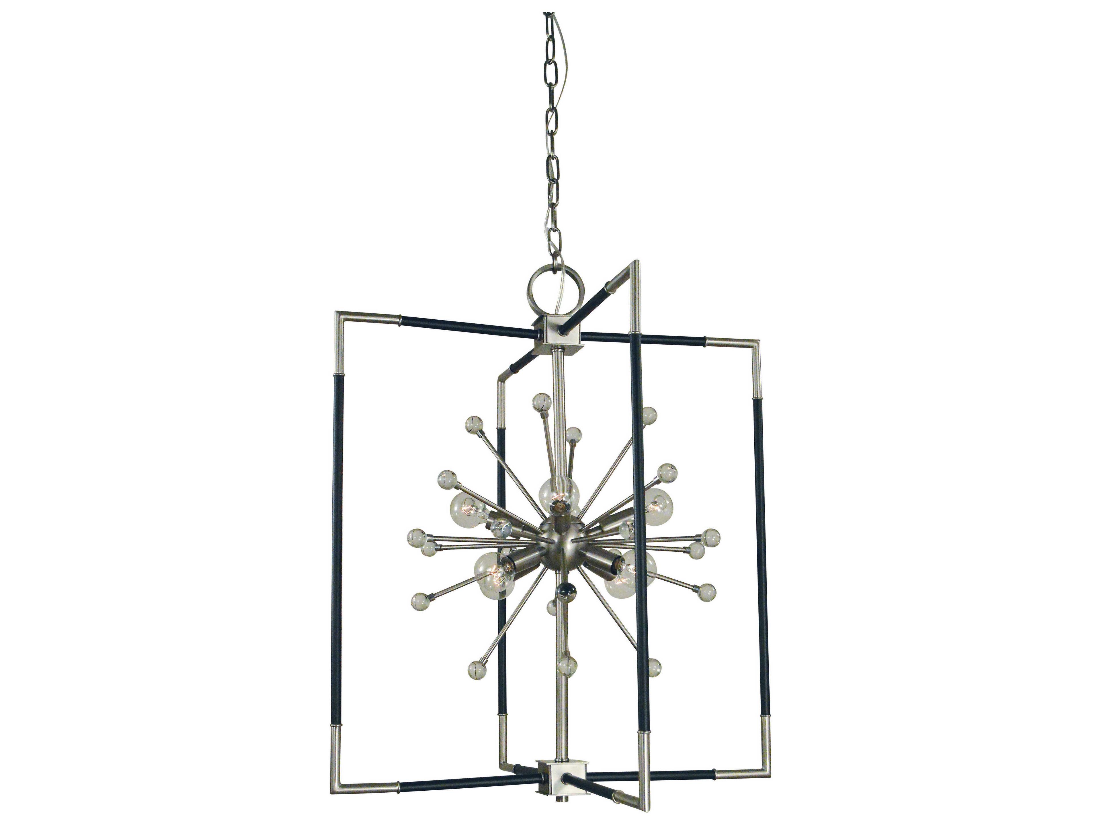 Framburg Zeta 8-Light Brushed Nickel Matte Black Sputnik Pendant