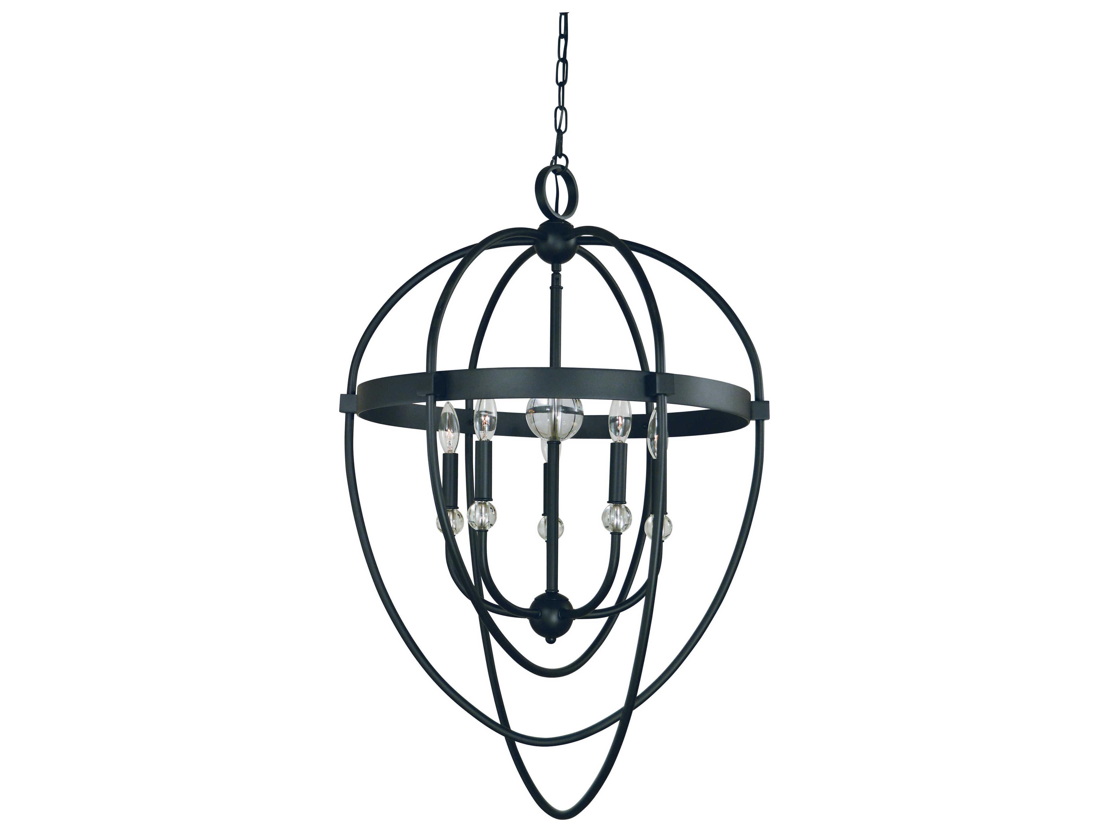 Framburg Elizabeth 5-Light Matte Black Candelabra Chandelier