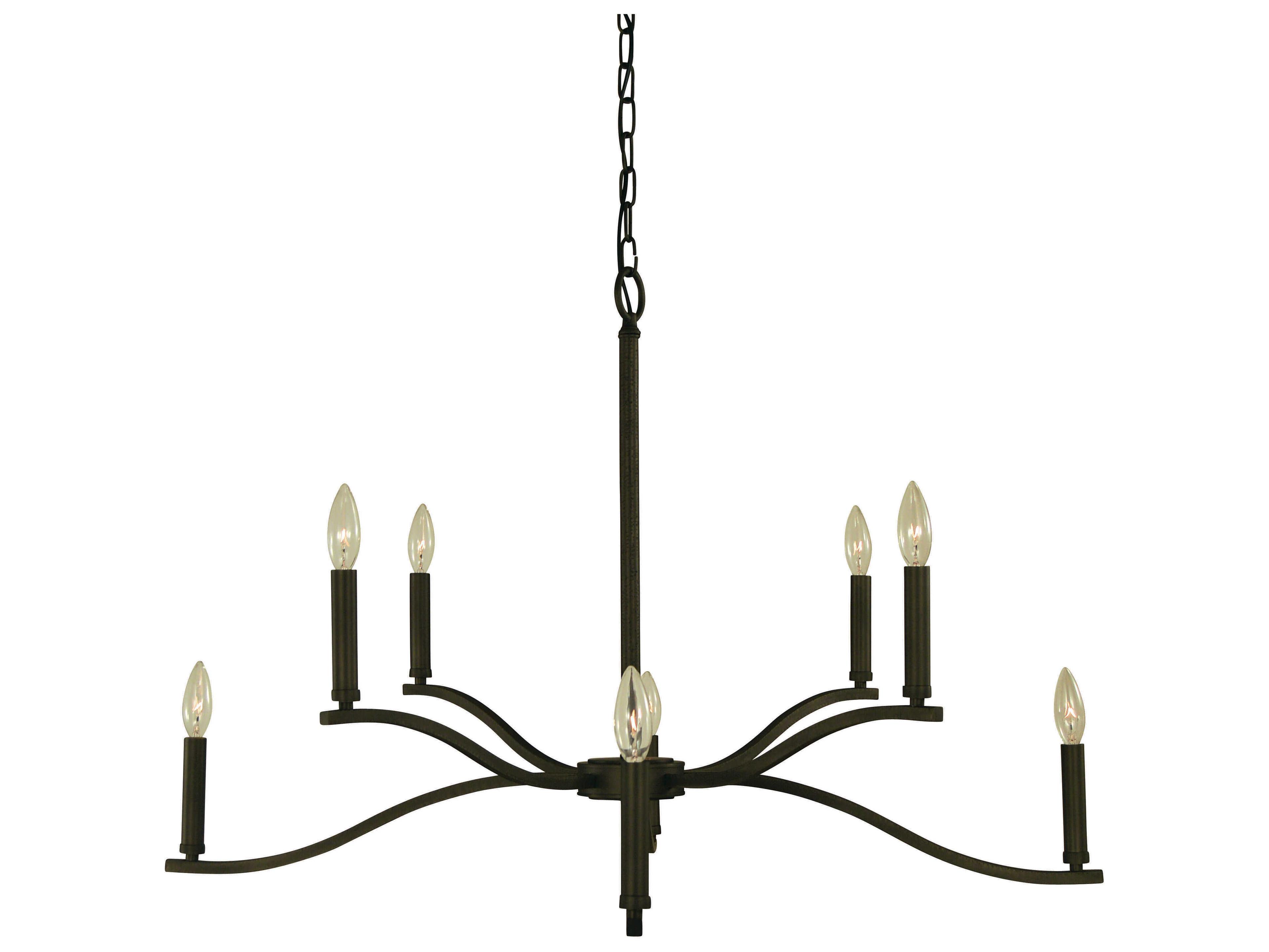 Framburg Bridgeport 8-Light Iron Black Candelabra Chandelier