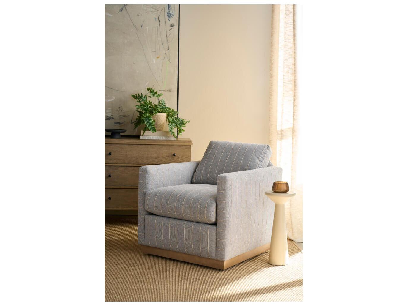 Rowe Allie Swivel Blue Fabric Accent Swivel Chair
