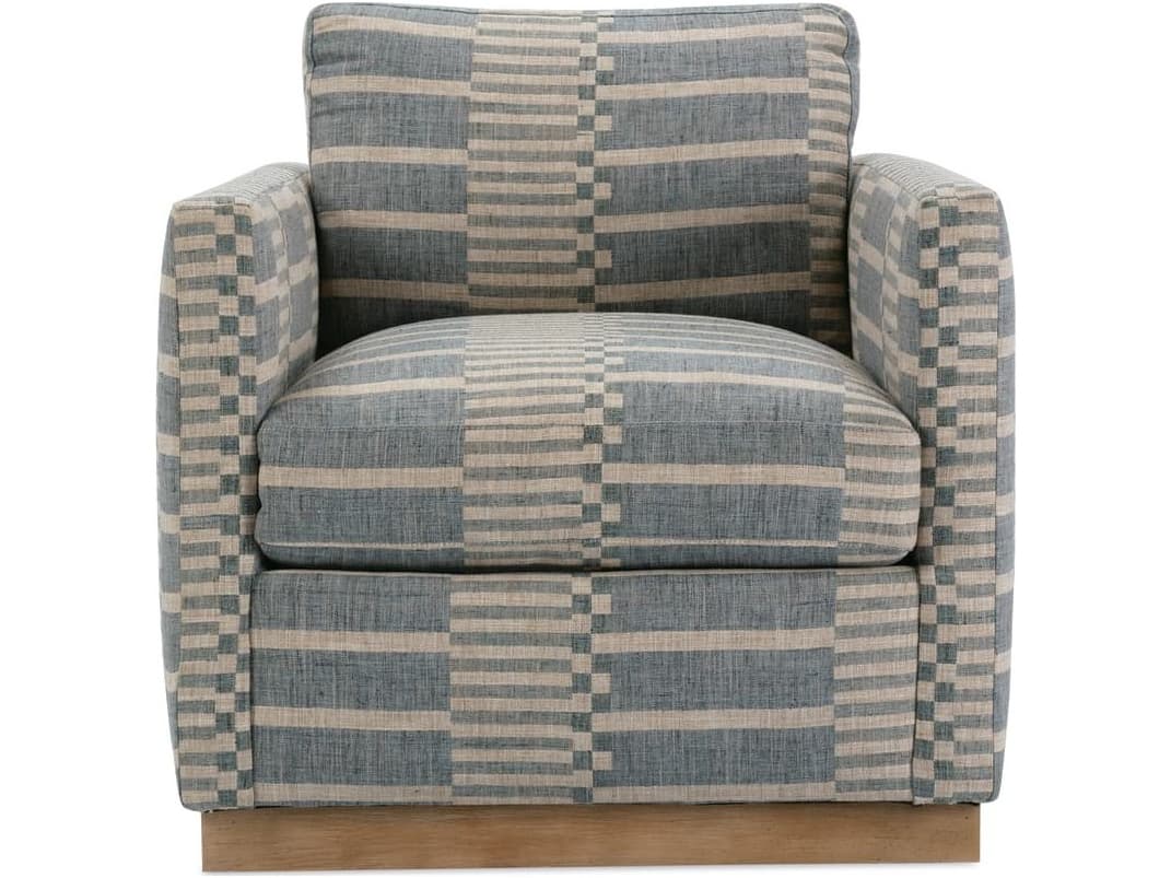 Rowe Allie Swivel Blue Fabric Accent Swivel Chair