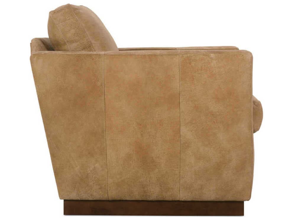 Rowe Allie Swivel Brown Leather Accent Chair