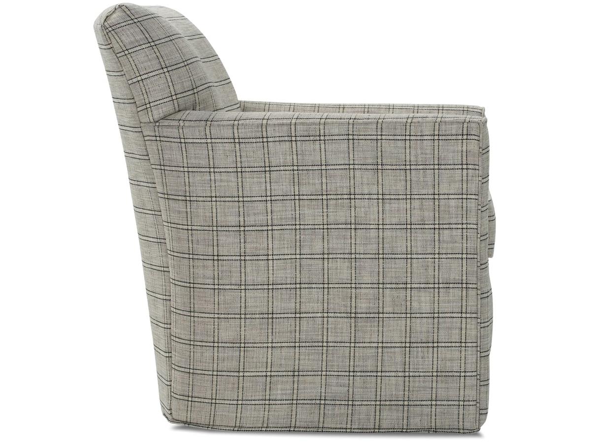 Rowe Times Square Swivel Beige Fabric Accent Swivel Chair