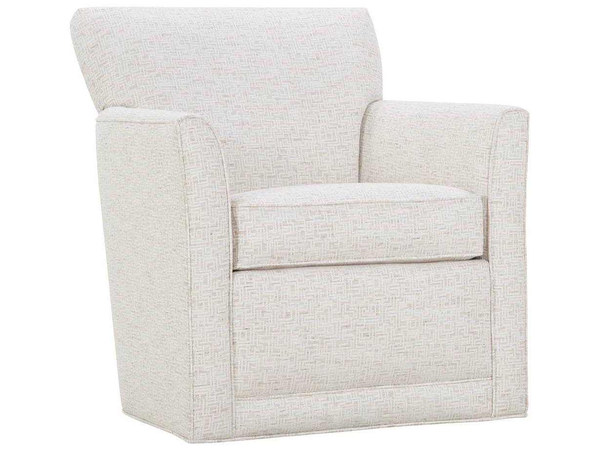 Rowe Times Square Swivel Beige Fabric Accent Swivel Chair