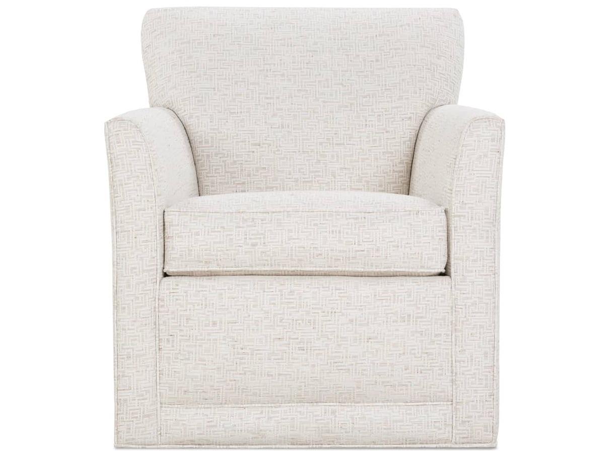 Rowe Times Square Swivel Beige Fabric Accent Swivel Chair