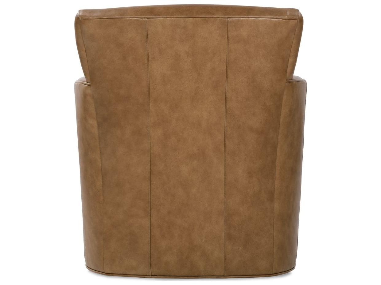 Rowe Times Square Swivel Brown Leather Accent Swivel Chair