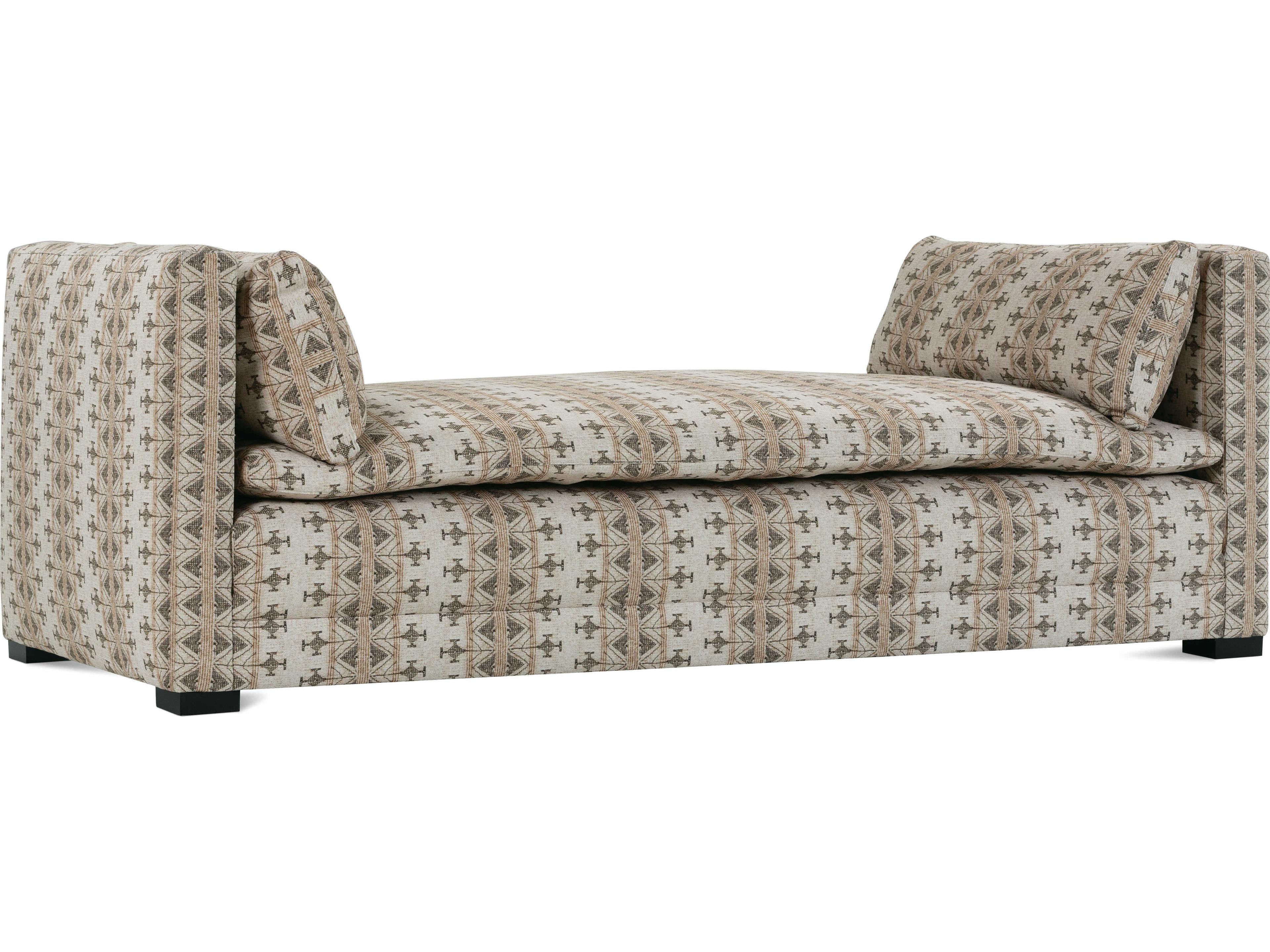 Rowe Ellice Carob Beige Upholstered Accent Chaise Loung
