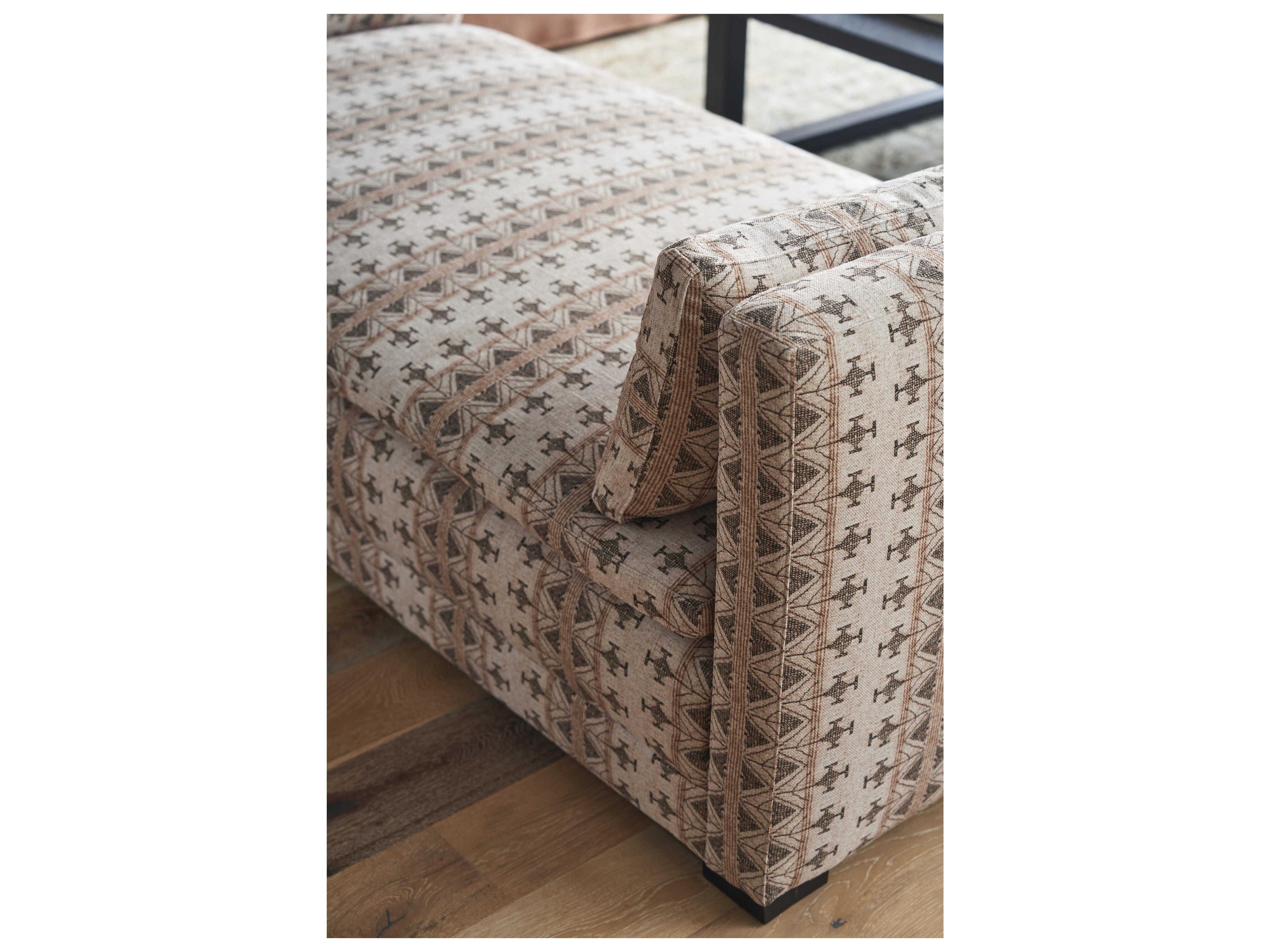 Rowe Ellice Carob Beige Upholstered Accent Chaise Loung