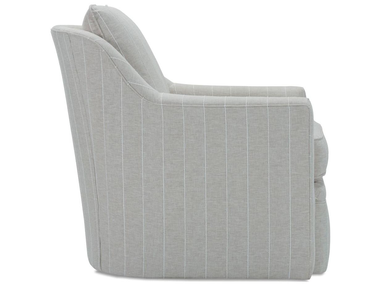 Rowe Hollins Swivel Beige Fabric Accent Swivel Chair