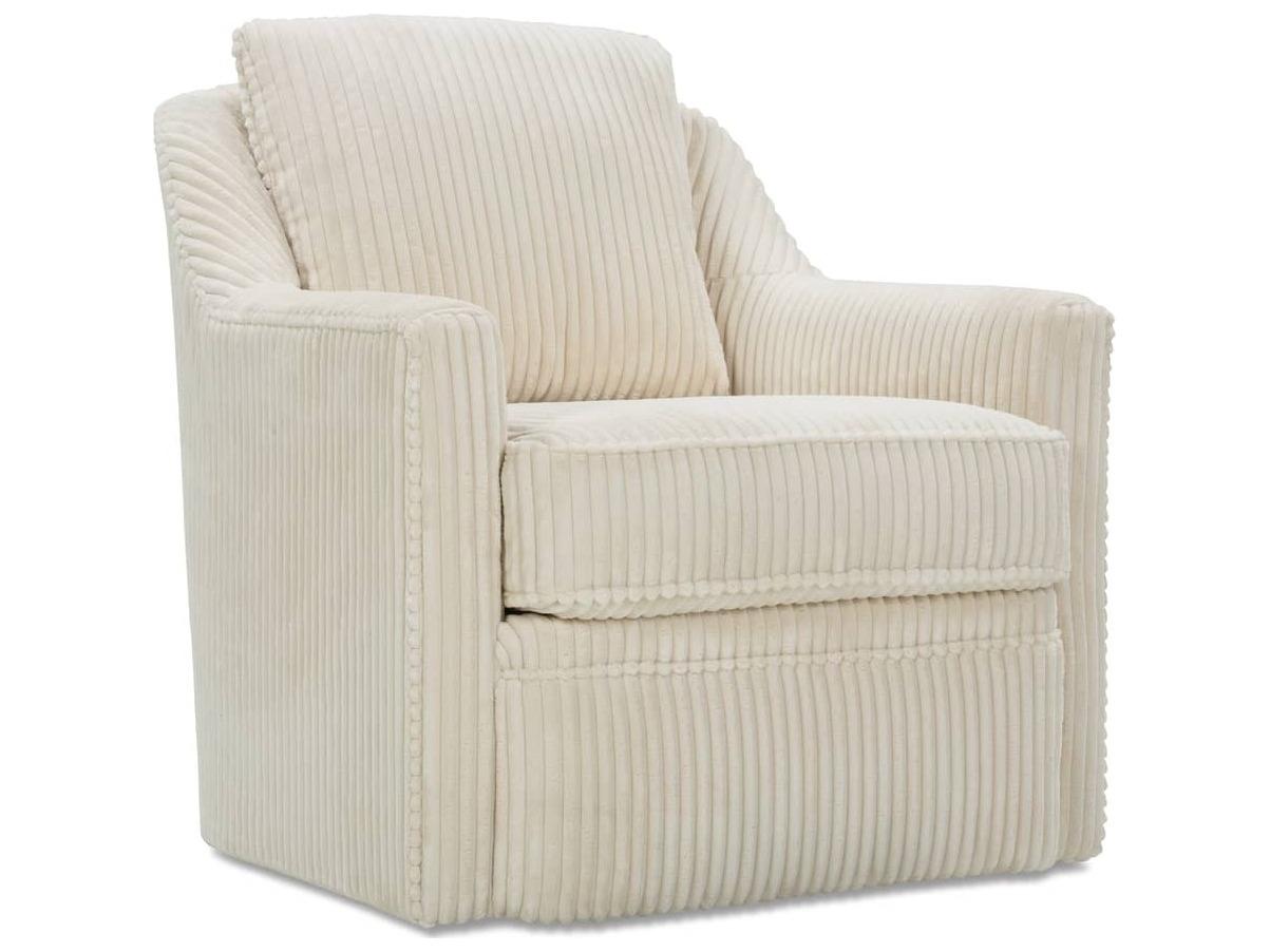 Rowe Hollins Swivel Tan Fabric Accent Swivel Chair
