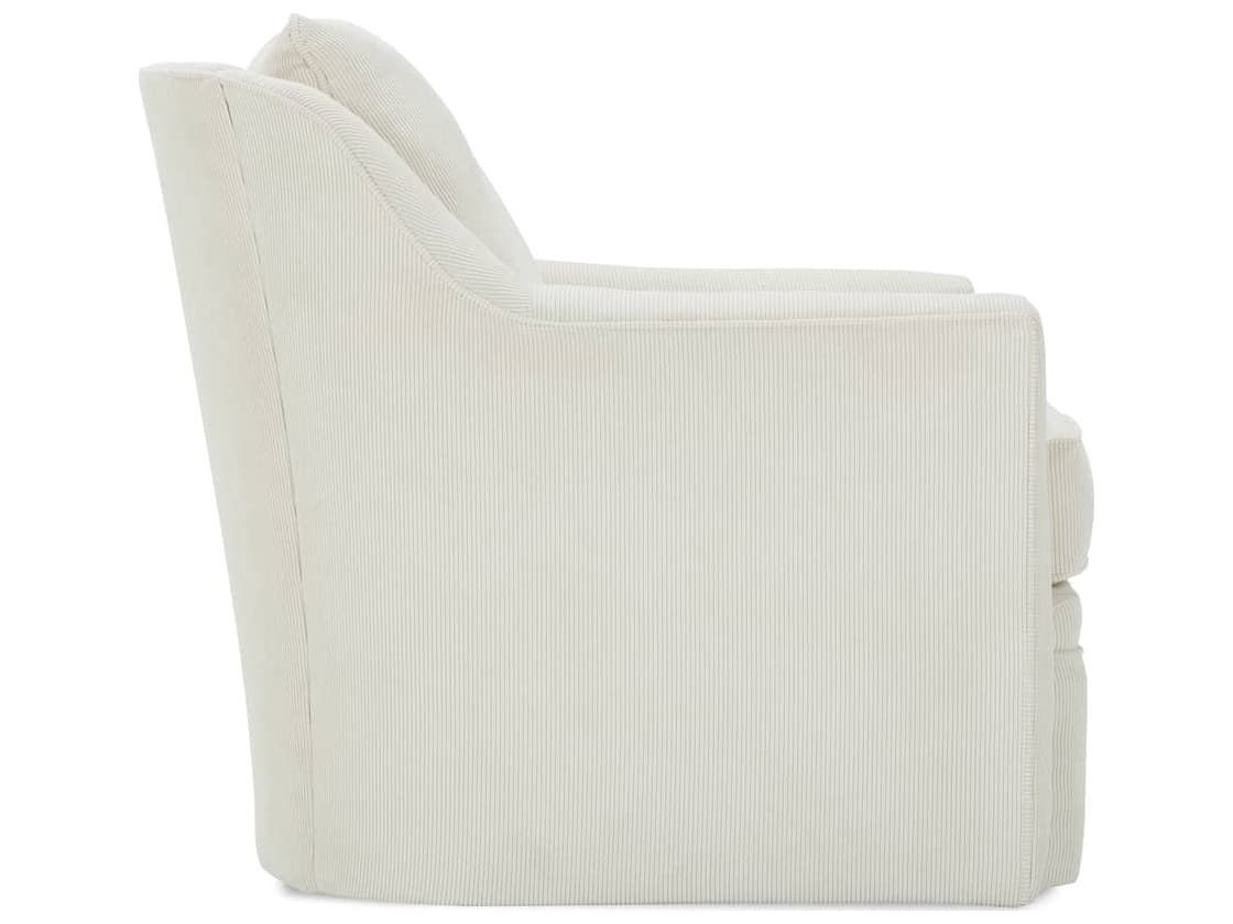 Rowe Hollins Swivel White Fabric Accent Swivel Chair