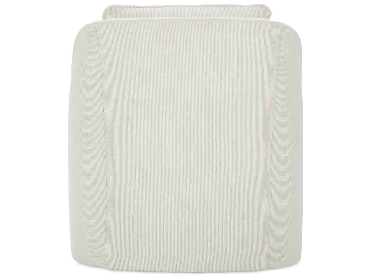 Rowe Hollins Swivel White Fabric Accent Swivel Chair