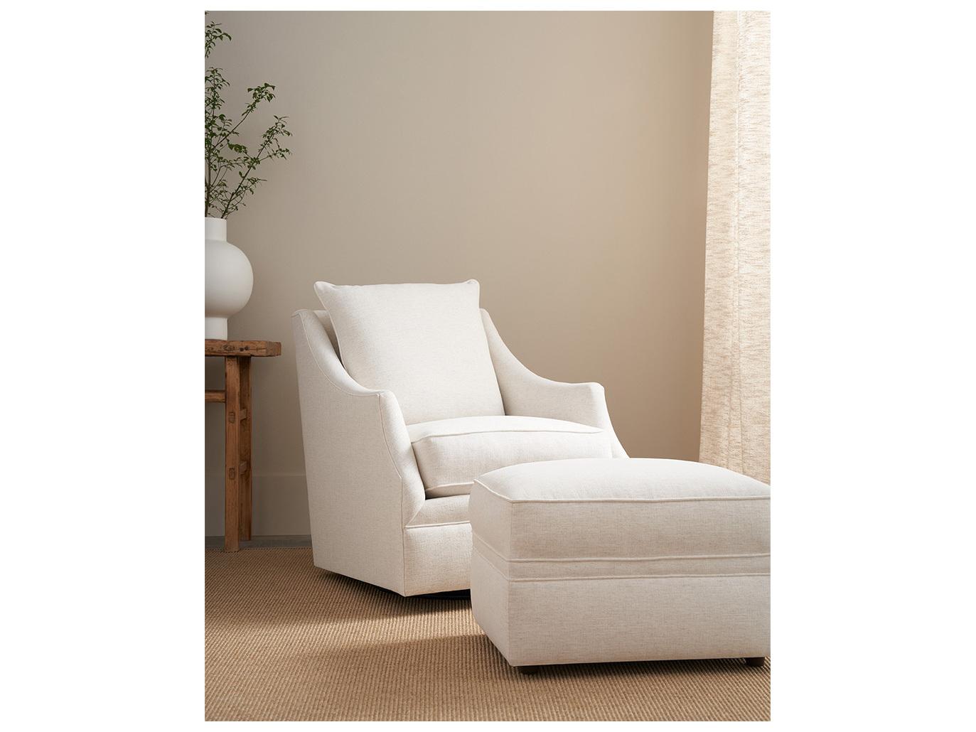 Rowe Kara Glider Cream Fabric Accent Swivel Chair