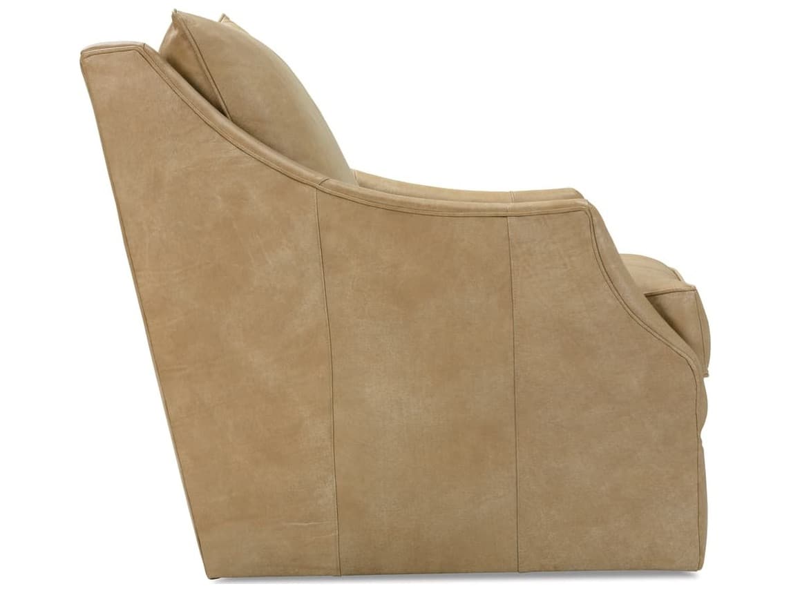 Rowe Kara Glider Brown Leather Accent Swivel Chair