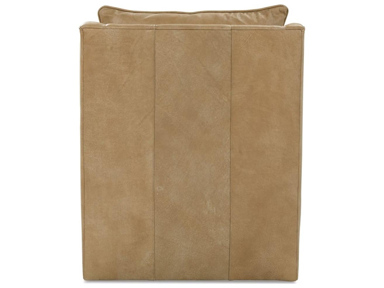 Rowe Kara Glider Brown Leather Accent Swivel Chair