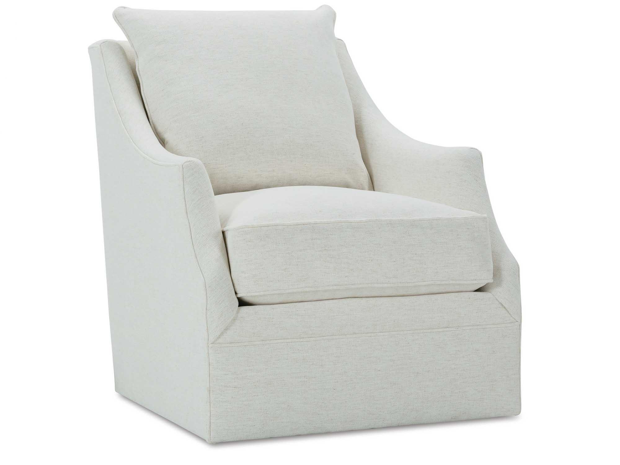 Rowe Kori Swivel White Fabric Accent Chair
