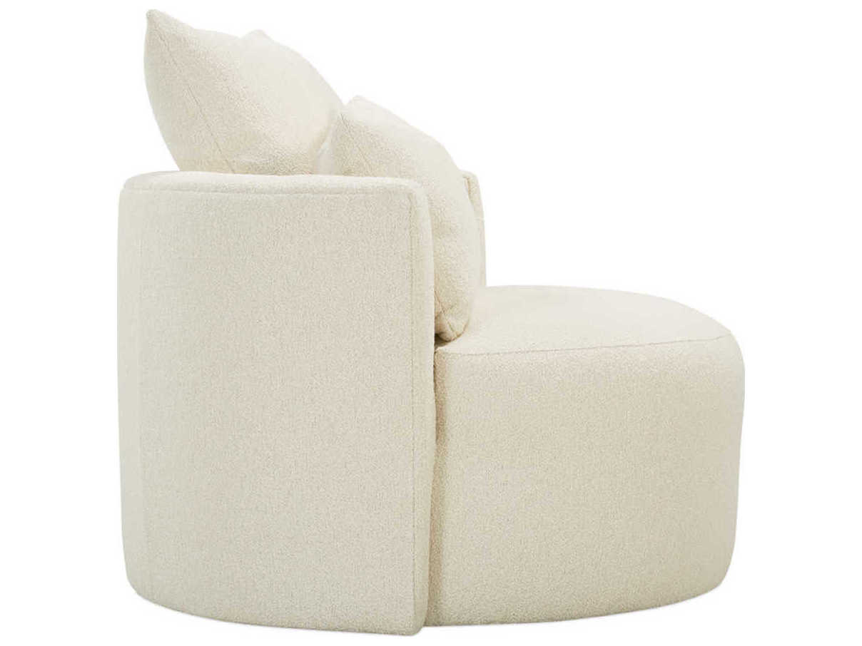 Rowe Leander Swivel White Fabric Accent Chair