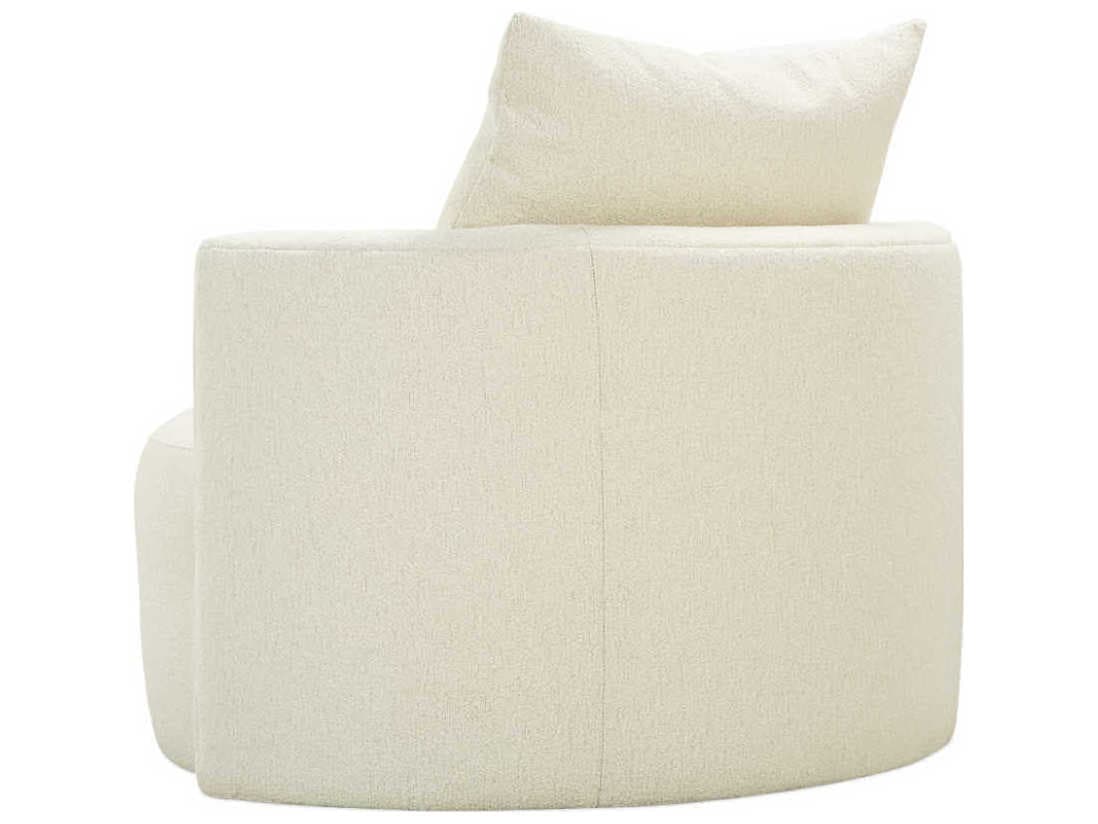 Rowe Leander Swivel White Fabric Accent Chair