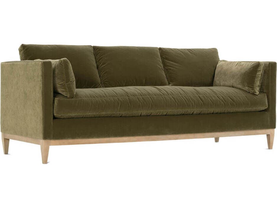 Rowe Leo Washed Oak Green Upholstered Sofa
